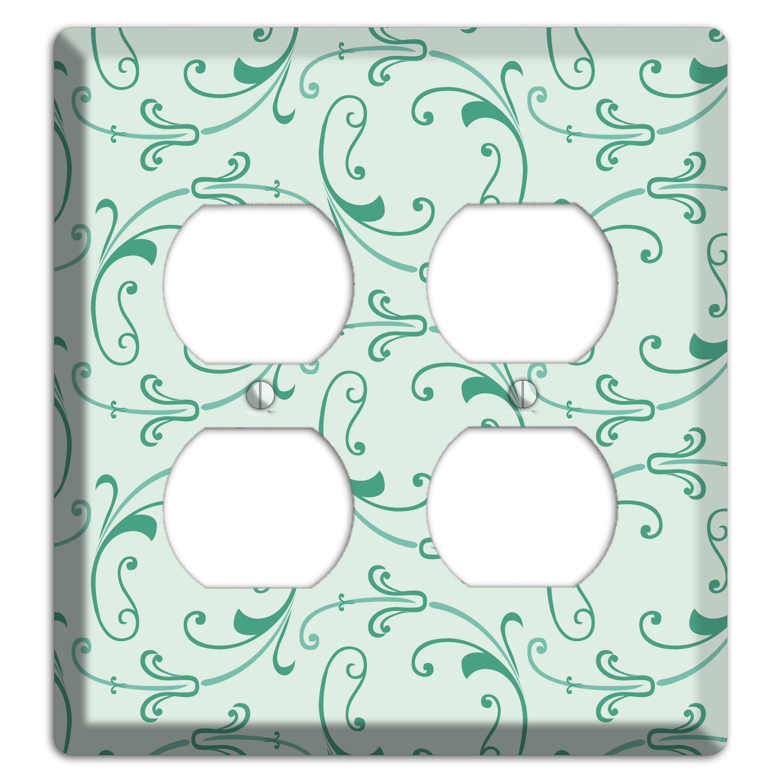 Aqua Victorian Sprig 2 Duplex Wallplate