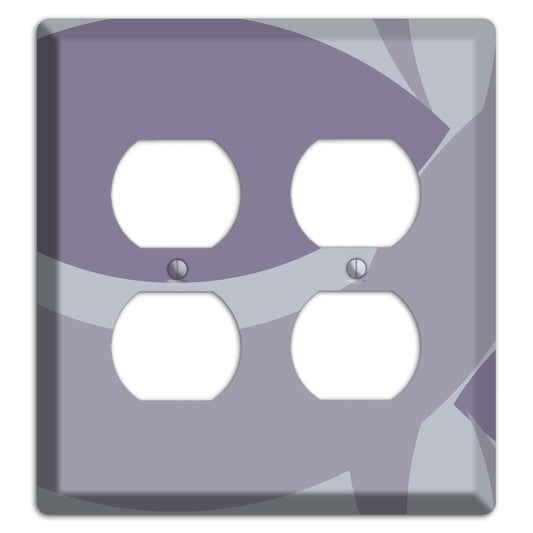 Grey and Lavender Abstract 2 Duplex Wallplate