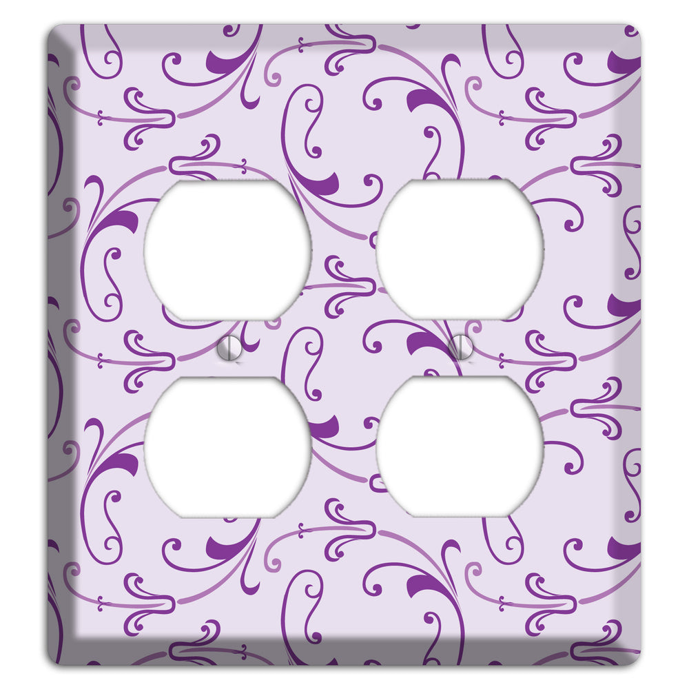 Lilac Victorian Sprig 2 Duplex Wallplate