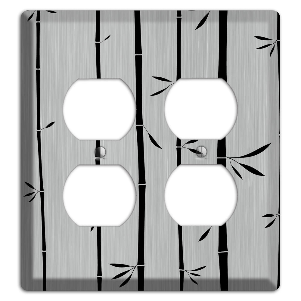 Bamboo Stainless Steel 2 Duplex Wallplate