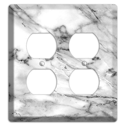 Black and White marble 2 Duplex Wallplate