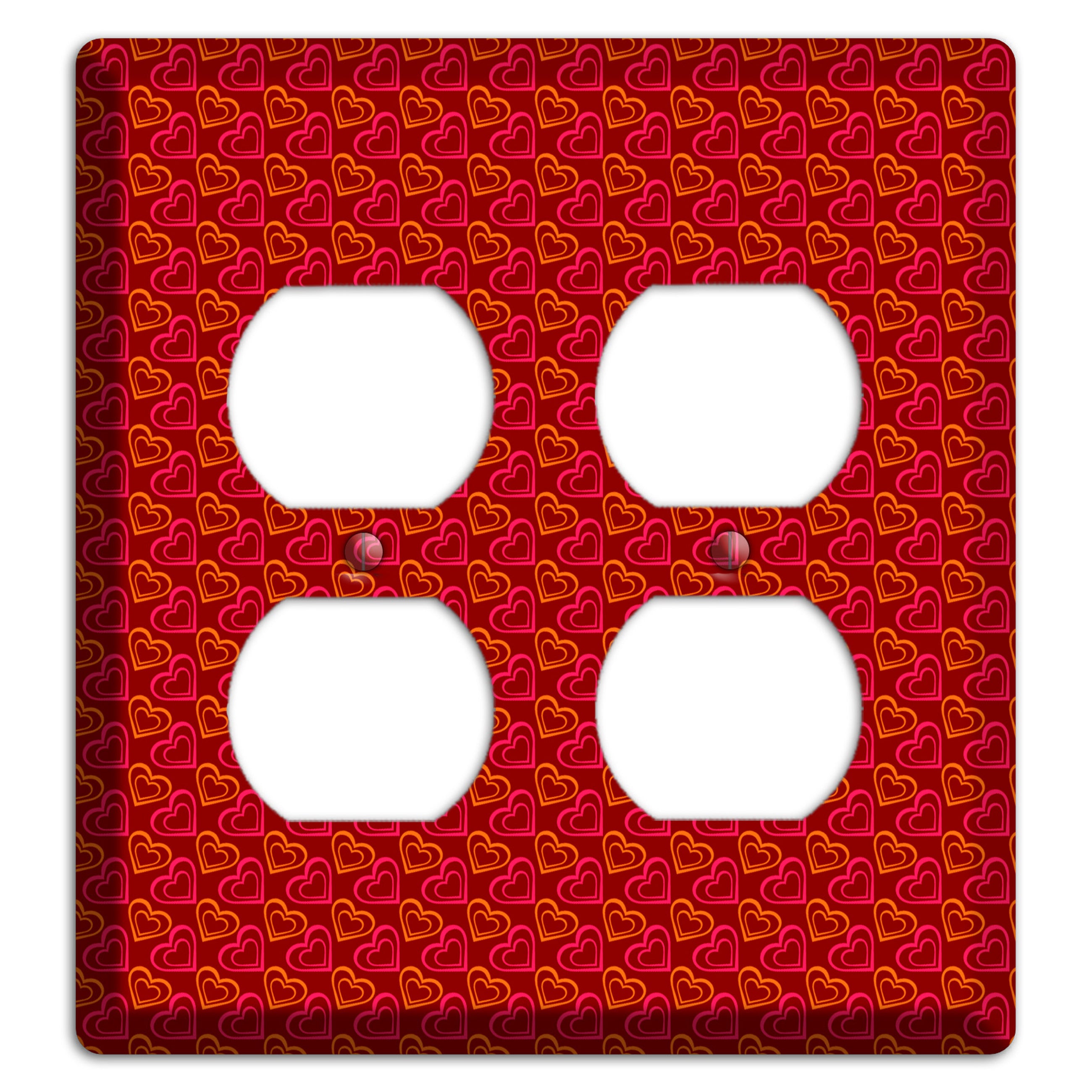Red and Orange Hearts 2 Duplex Wallplate