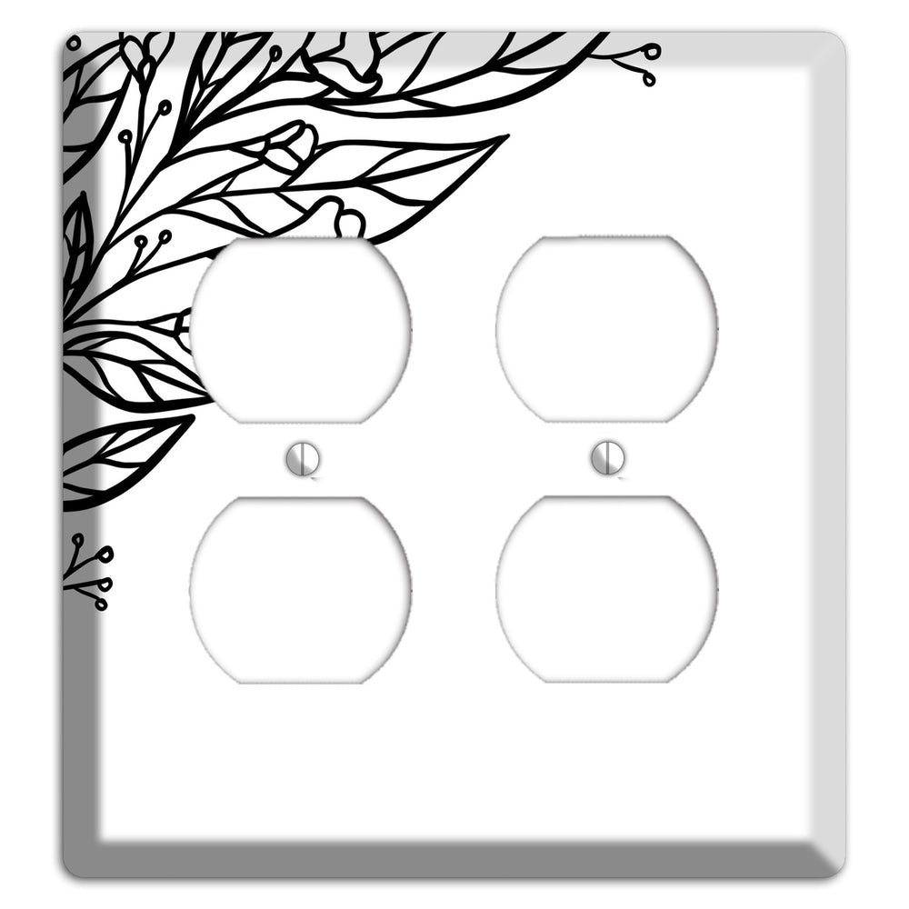 Hand-Drawn Floral 22 2 Duplex Wallplate