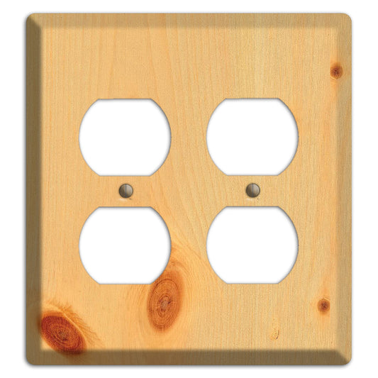 Pine Wood 2 Duplex Outlet Cover Plate