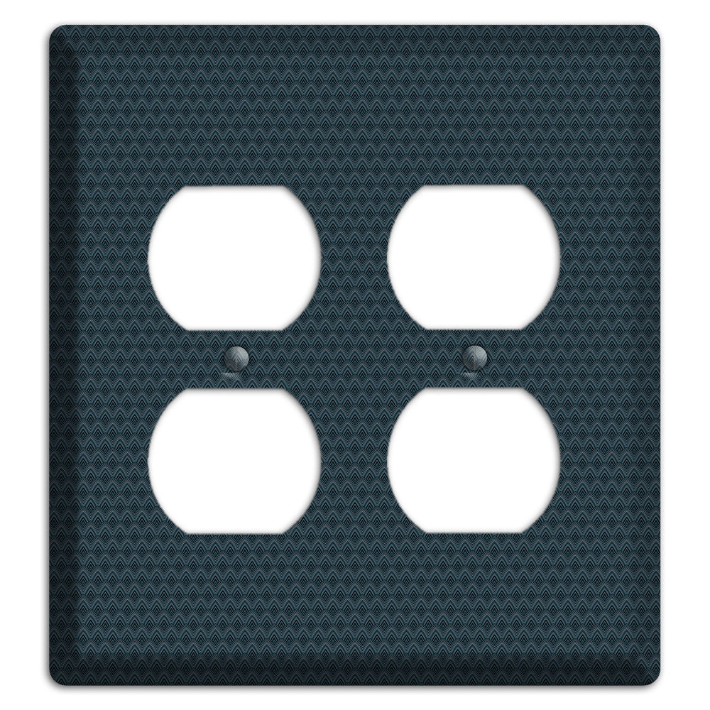 Navy Tiny Scallop 2 Duplex Wallplate