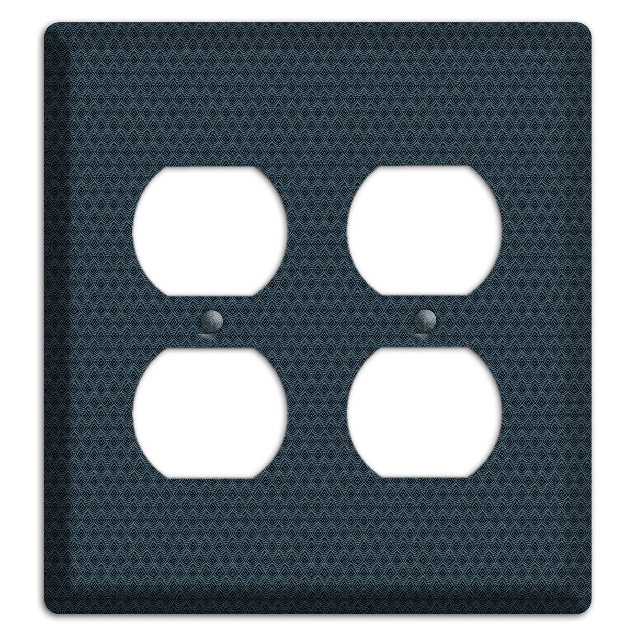 Navy Tiny Scallop 2 Duplex Wallplate