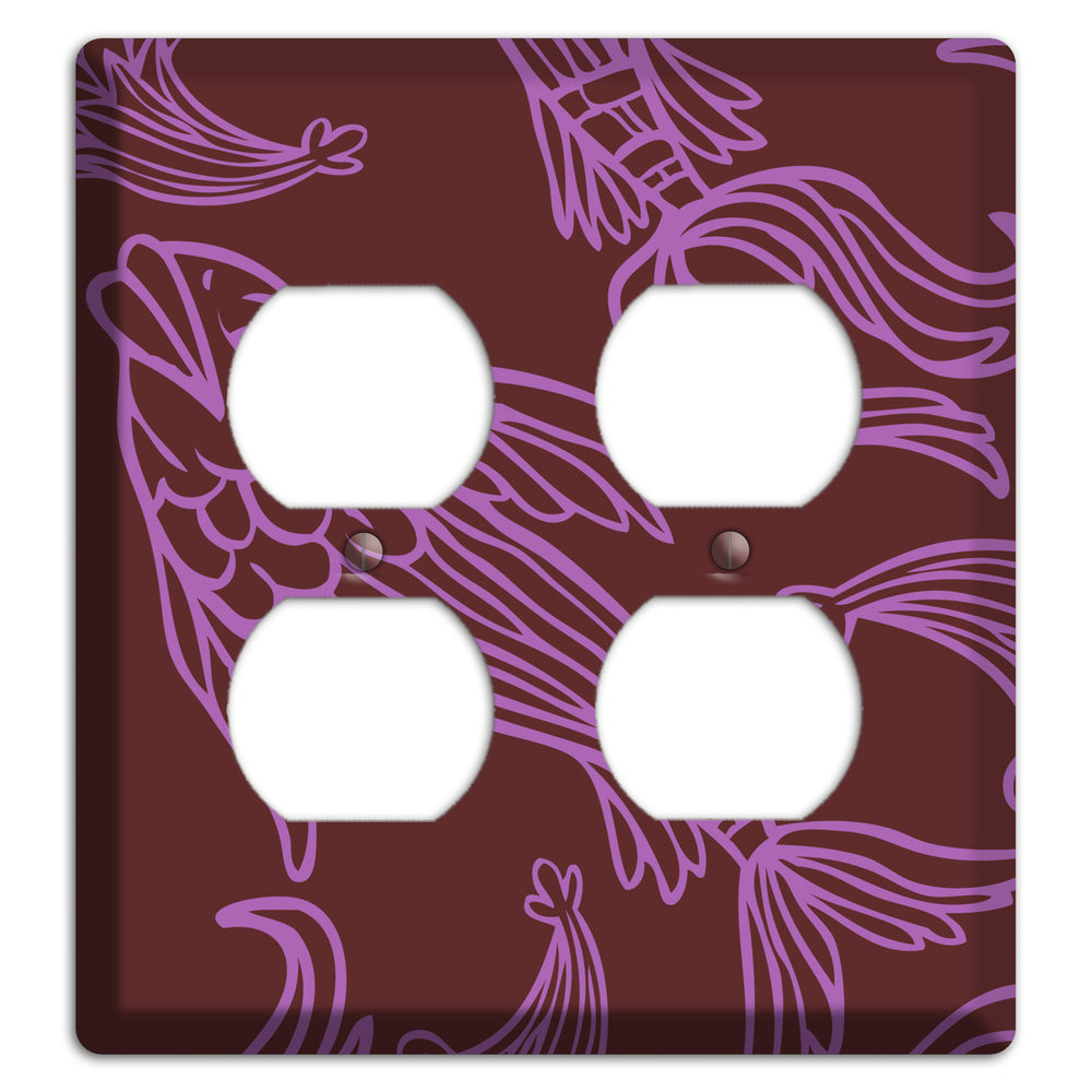 Purple and Pink Koi 2 Duplex Wallplate