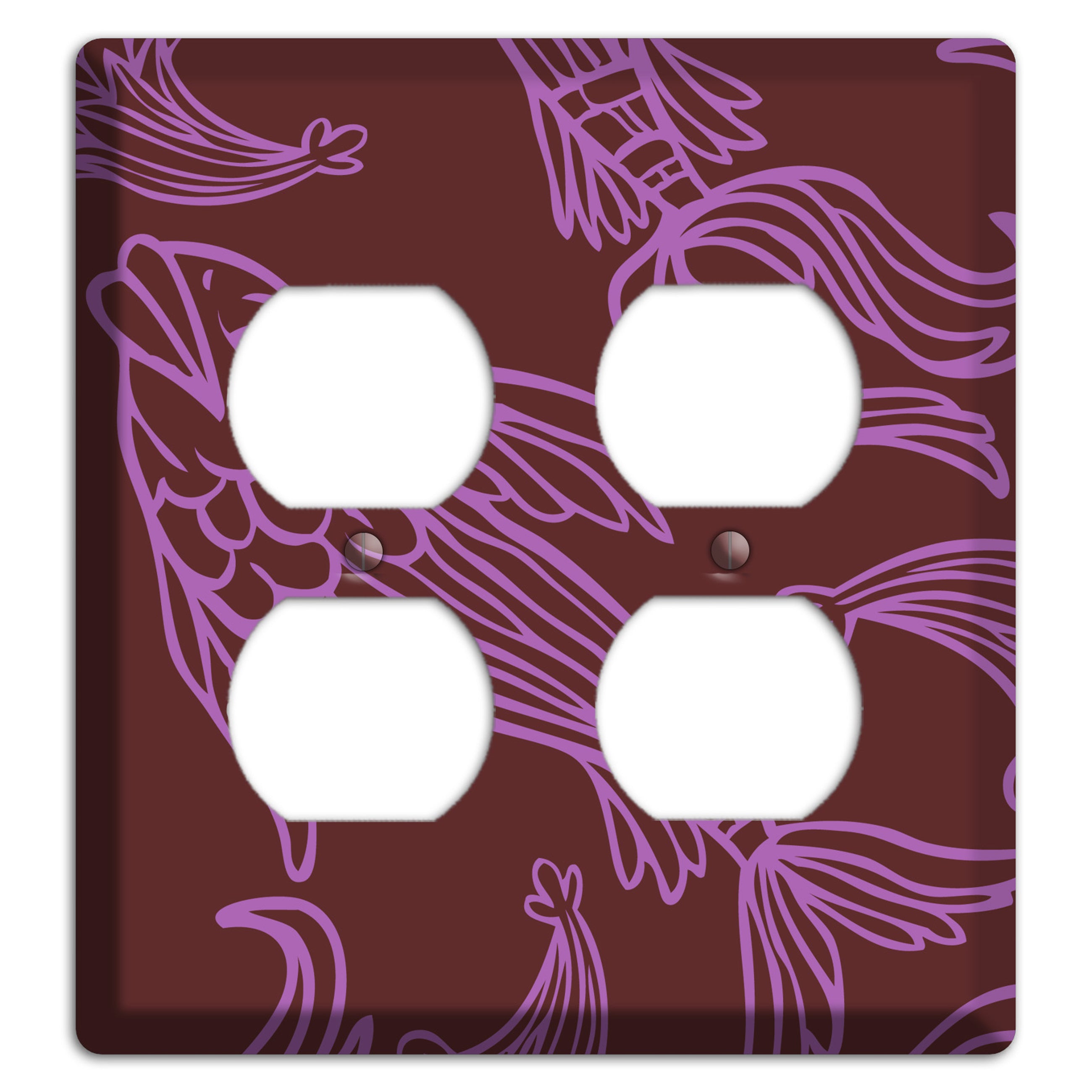 Purple and Pink Koi 2 Duplex Wallplate