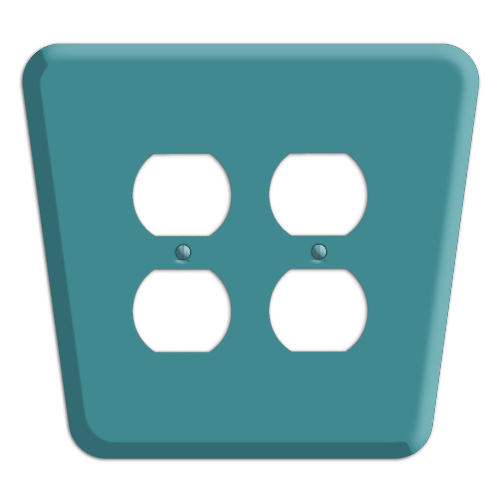 Turqouise Mid-Century 2 Duplex Wallplate