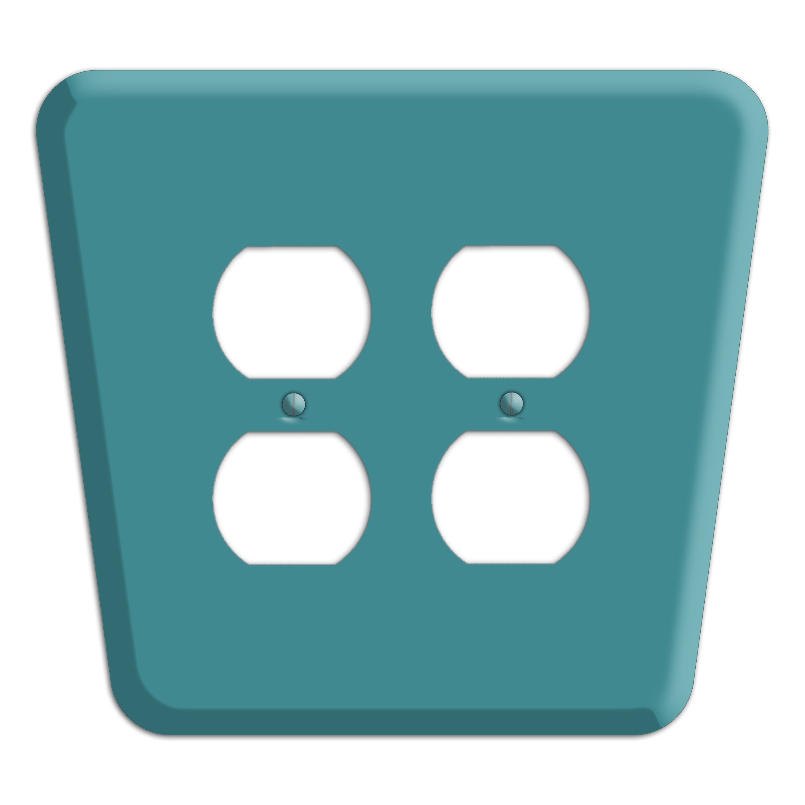 Turqouise Mid-Century 2 Duplex Wallplate