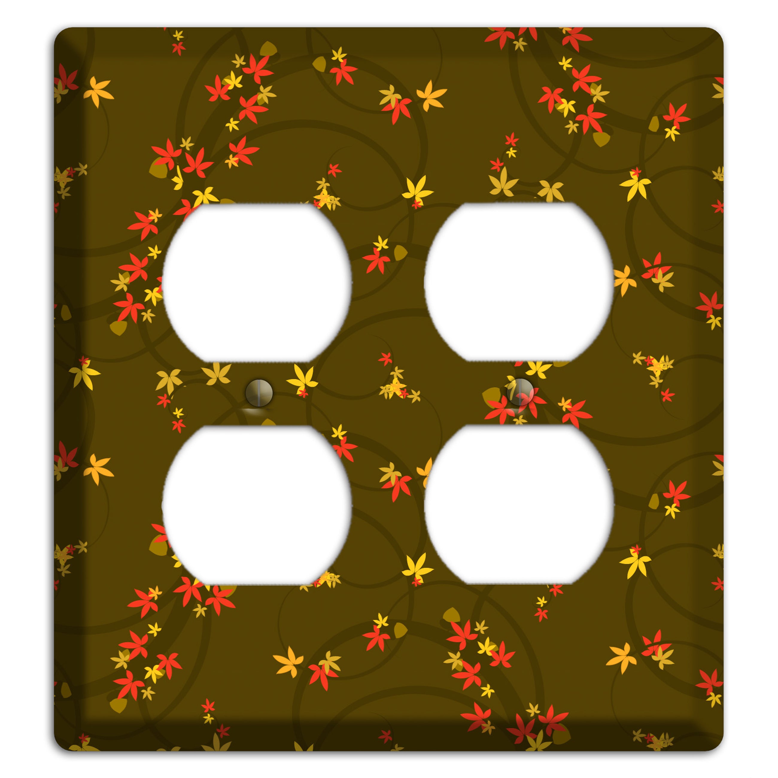 Brown Fall Flowers 2 Duplex Wallplate
