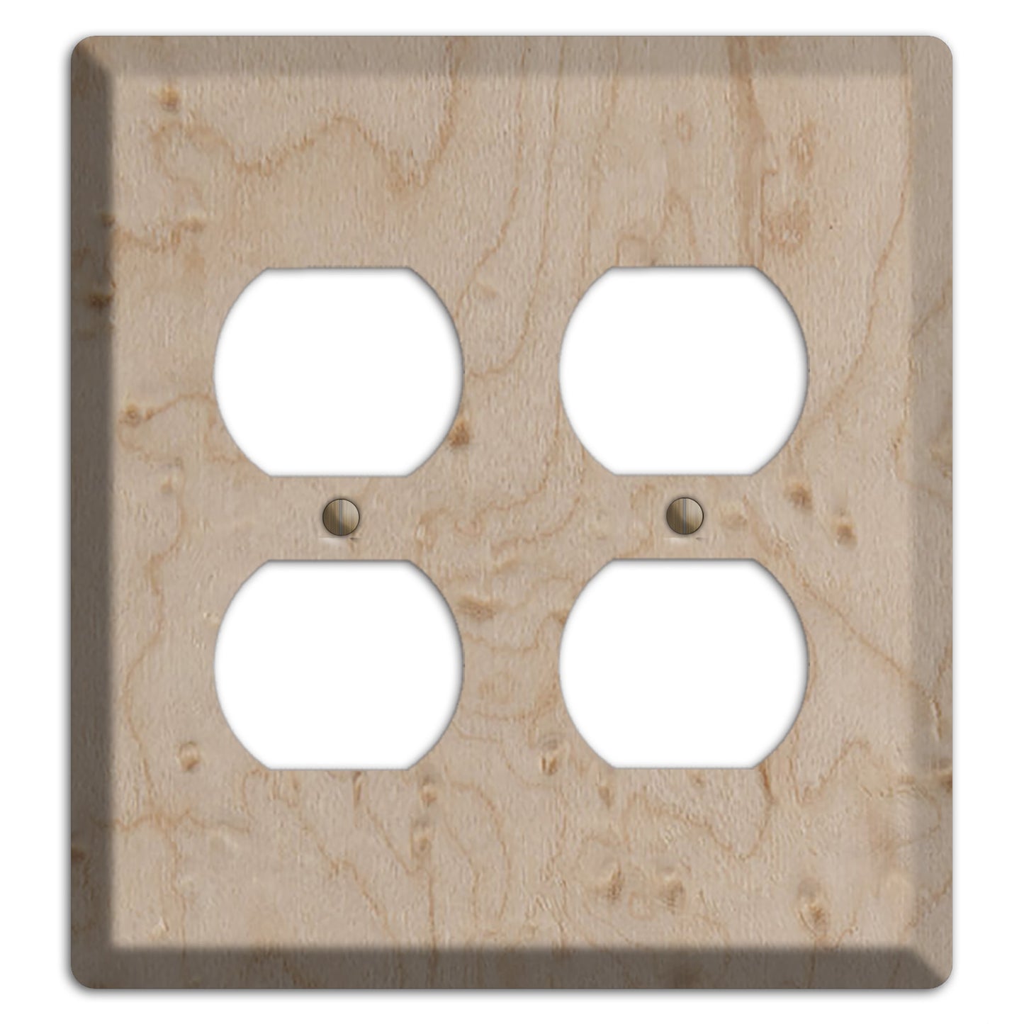 Birdseye Maple Wood 2 Duplex Outlet Cover Plate