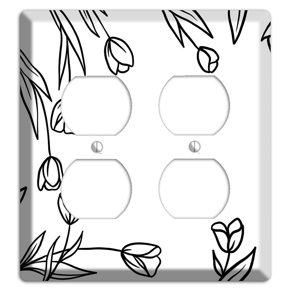 Hand-Drawn Floral 31 2 Duplex Wallplate
