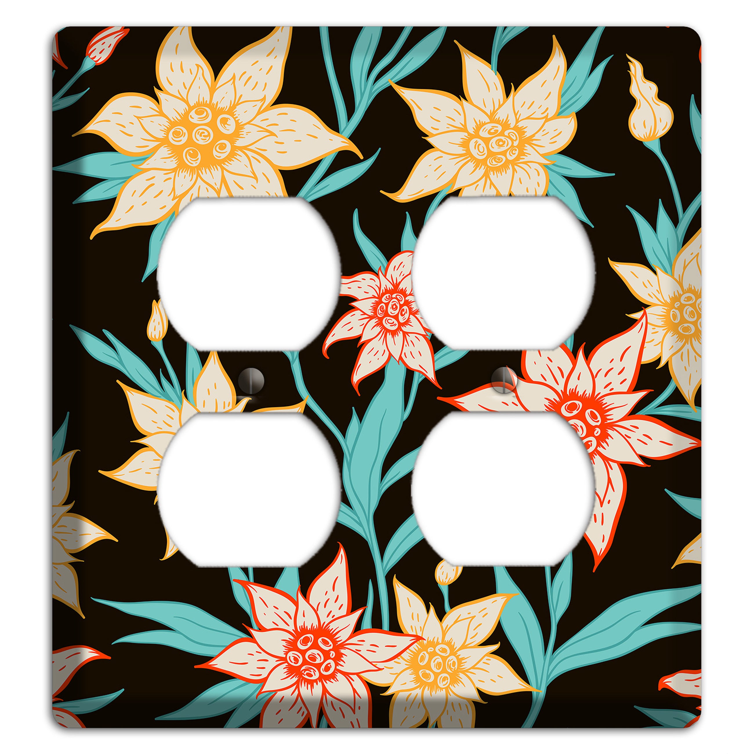 Hand Drawn Flowers Style B 2 Duplex Wallplate