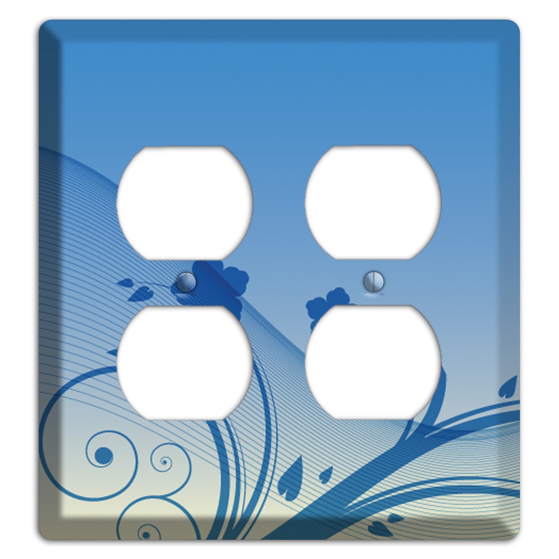 Blue Swirls 2 Duplex Wallplate