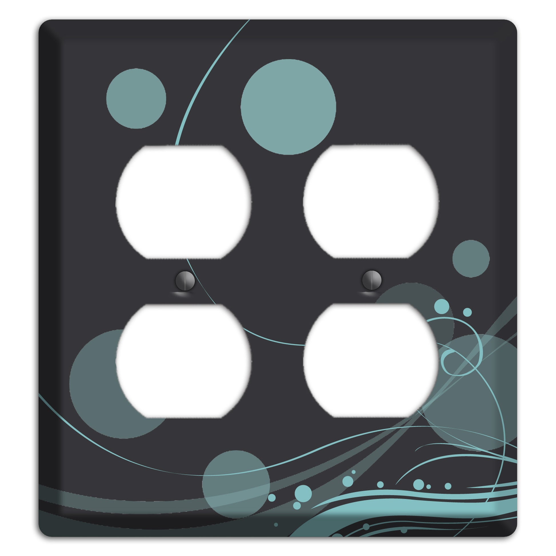 Dark Grey with Blue-grey Dots and Swirls 2 Duplex Wallplate