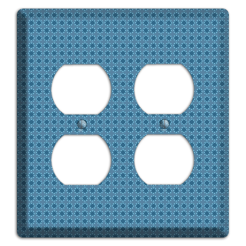Multi Blue Tiled Foulard 2 Duplex Wallplate