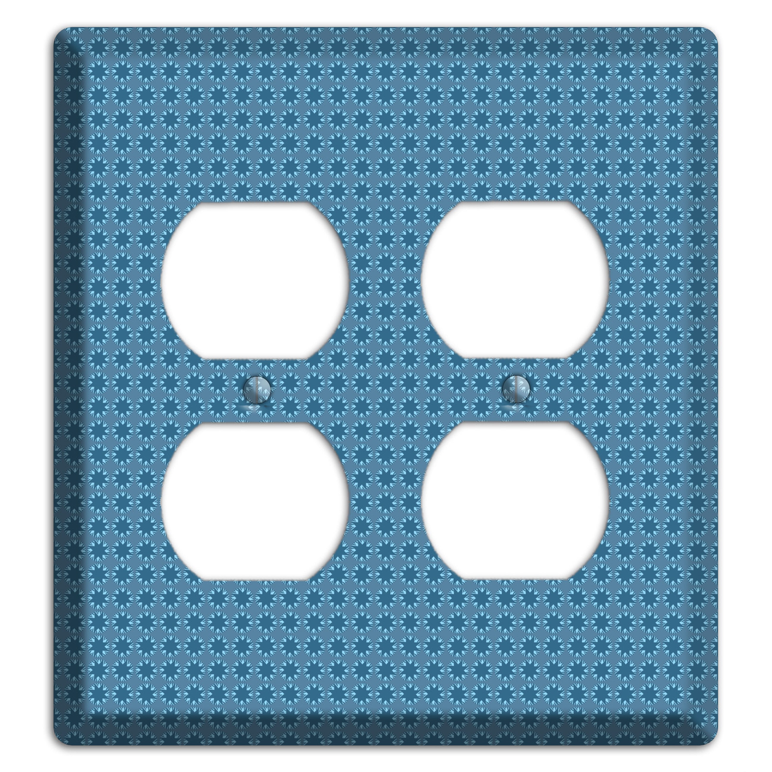 Multi Blue Tiled Foulard 2 Duplex Wallplate