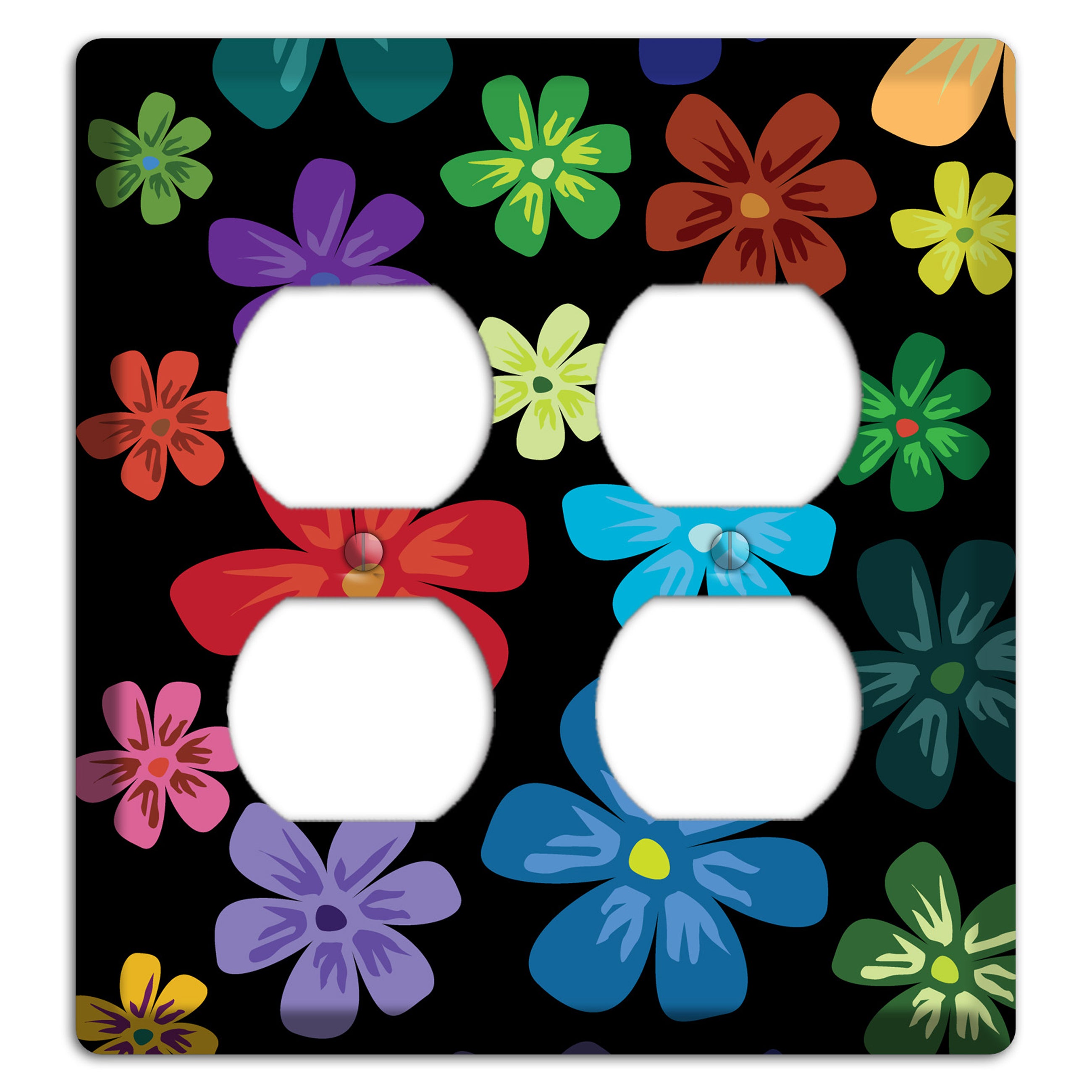 Green Flowers 2 Duplex Wallplate
