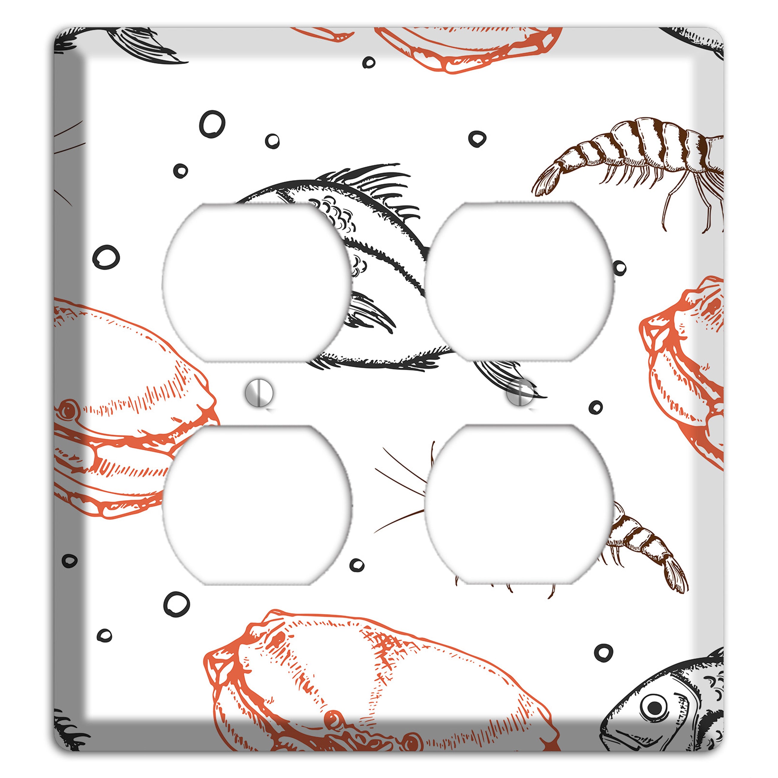 Mixed Sea Life Style 3 2 Duplex Wallplate