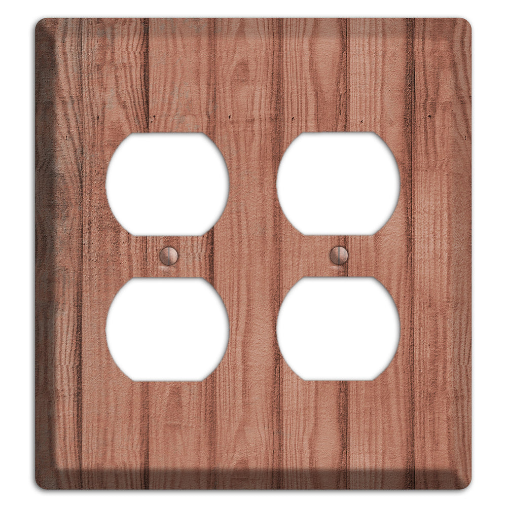 Coral Tree Weathered Wood 2 Duplex Wallplate