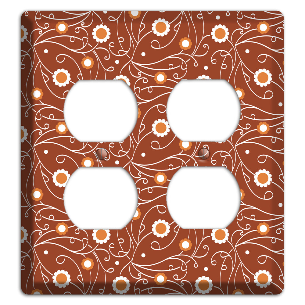 Brown Vine Floral 2 Duplex Wallplate