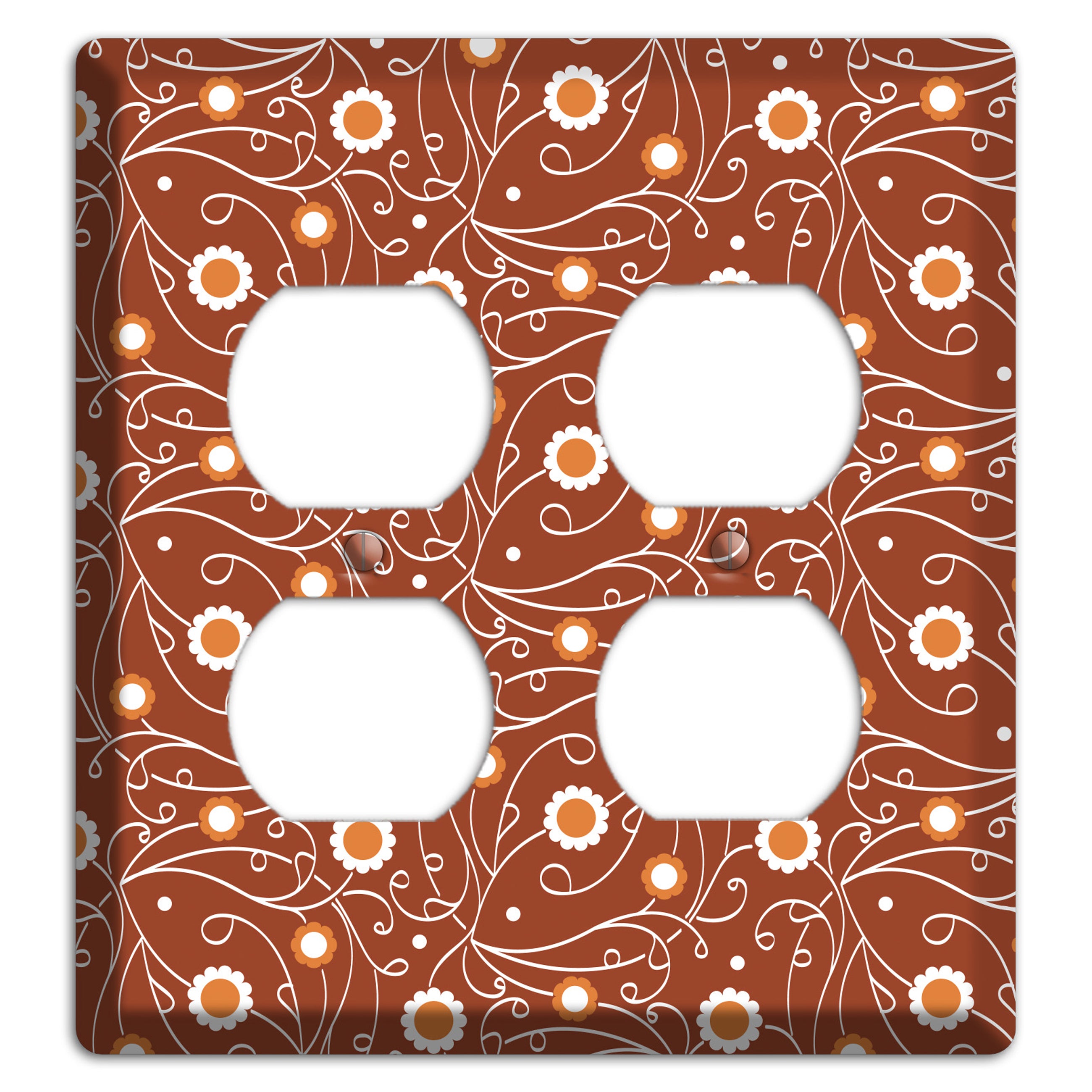 Brown Vine Floral 2 Duplex Wallplate
