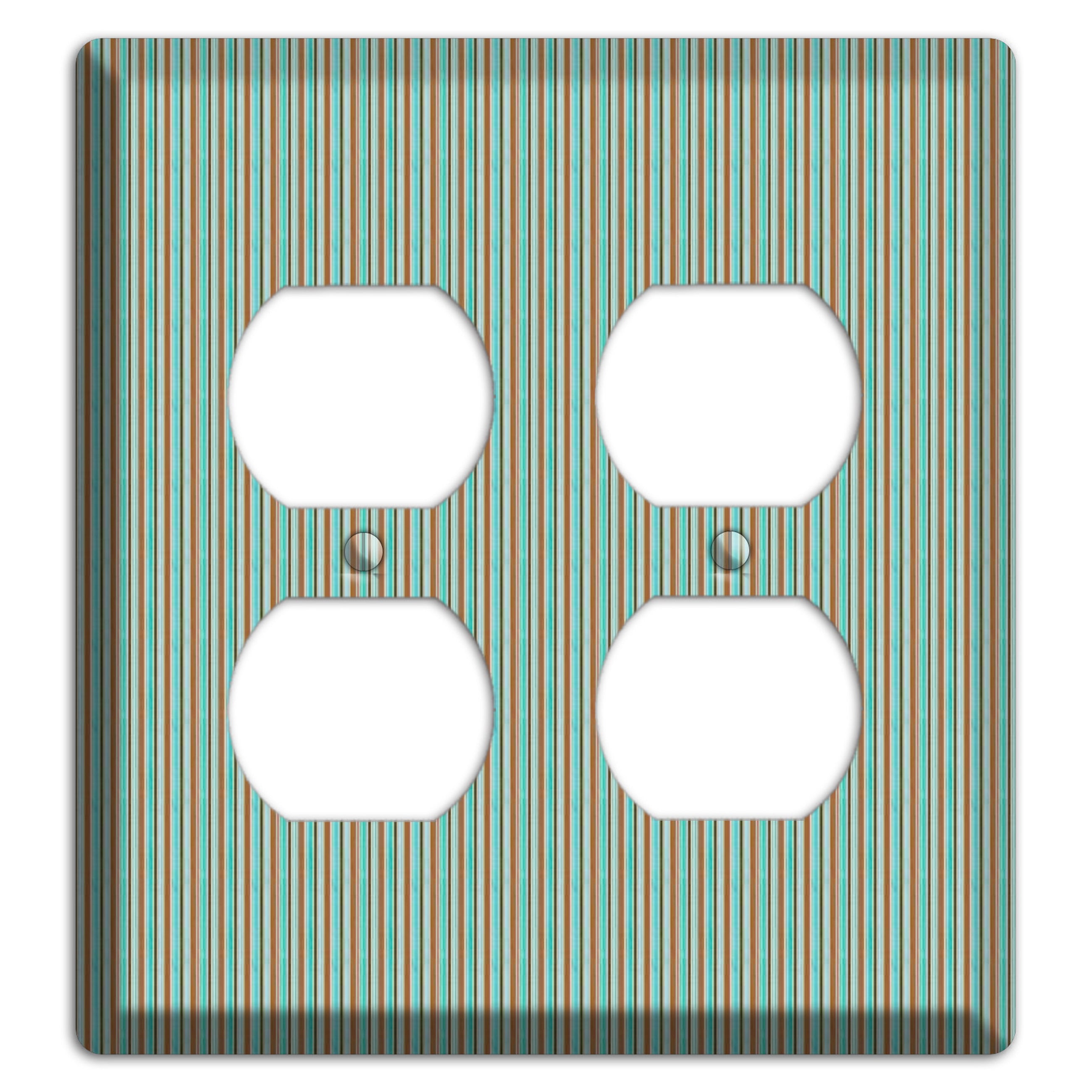 Multi Aqua Vertical Stripe 2 Duplex Wallplate