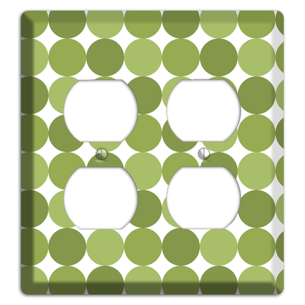 Multi Olive Tiled Dots 2 Duplex Wallplate