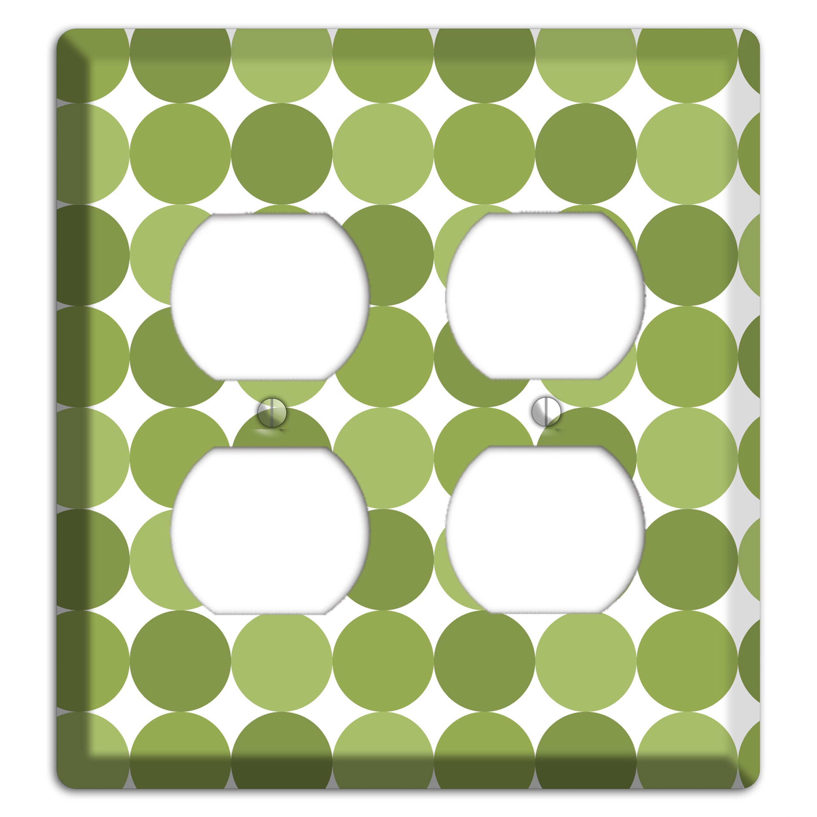 Multi Olive Tiled Dots 2 Duplex Wallplate
