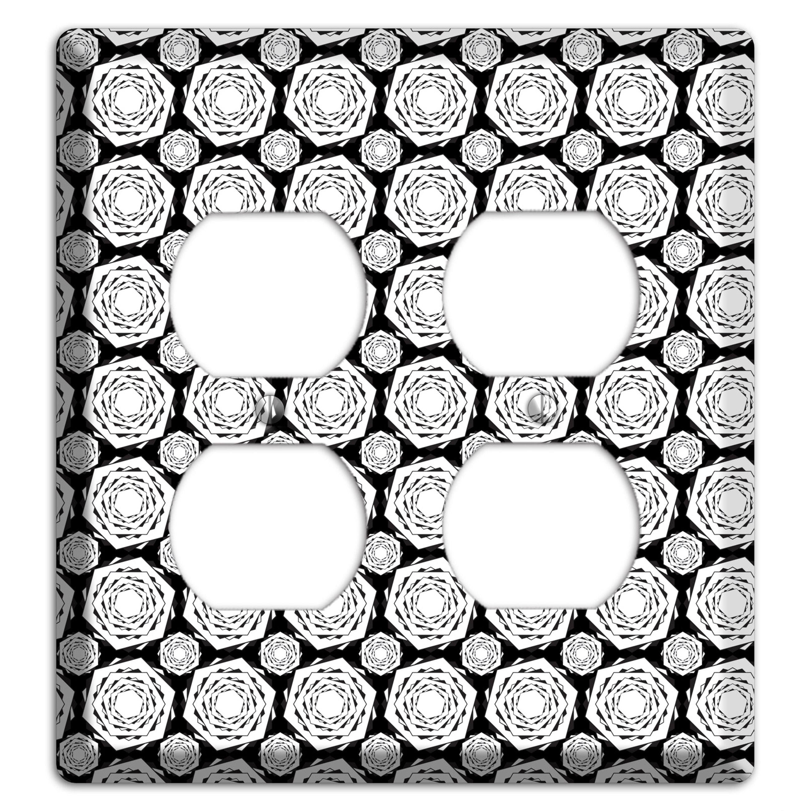 Overlay Hexagon Rotation Repeat 3 2 Duplex Wallplate
