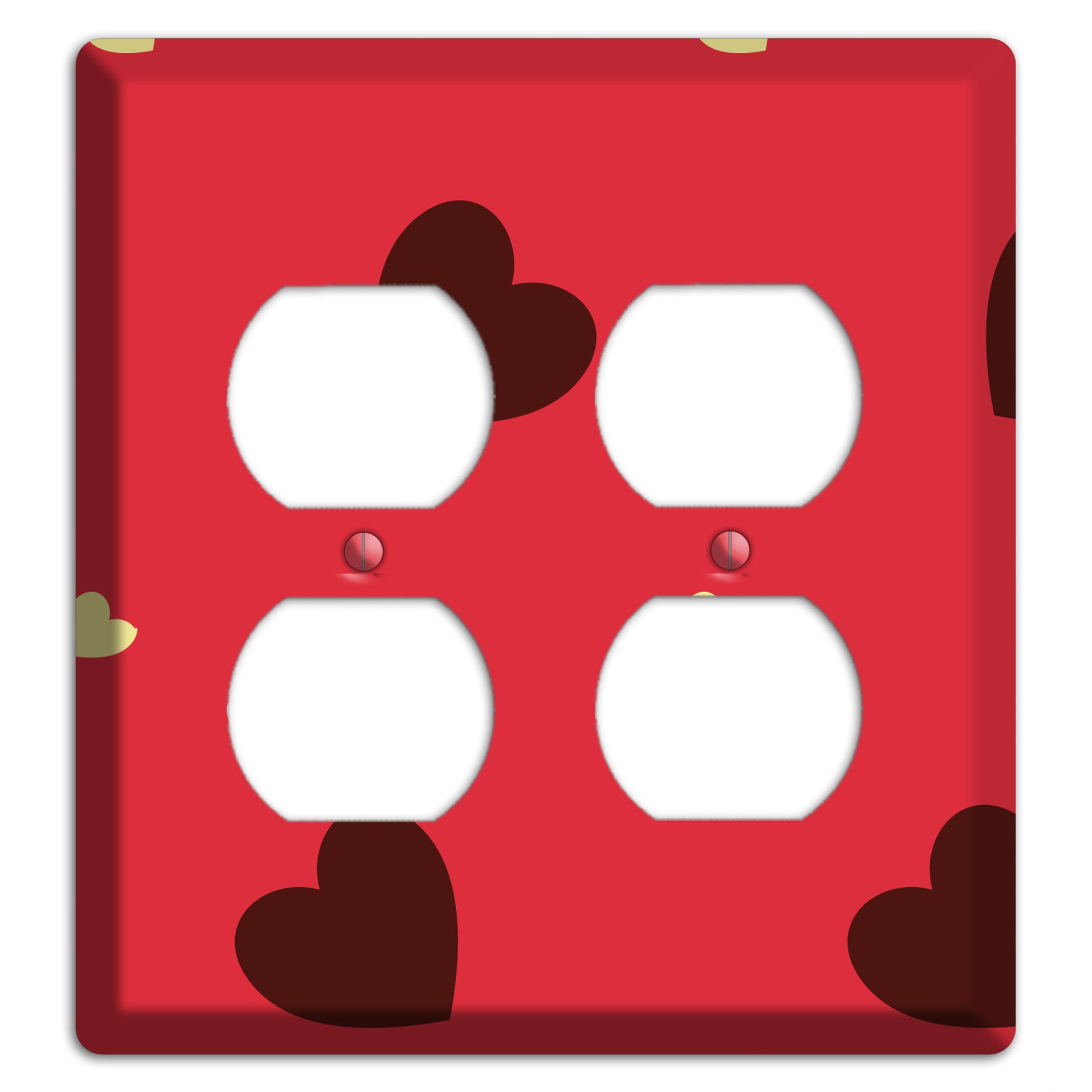 Red with Hearts 2 Duplex Wallplate