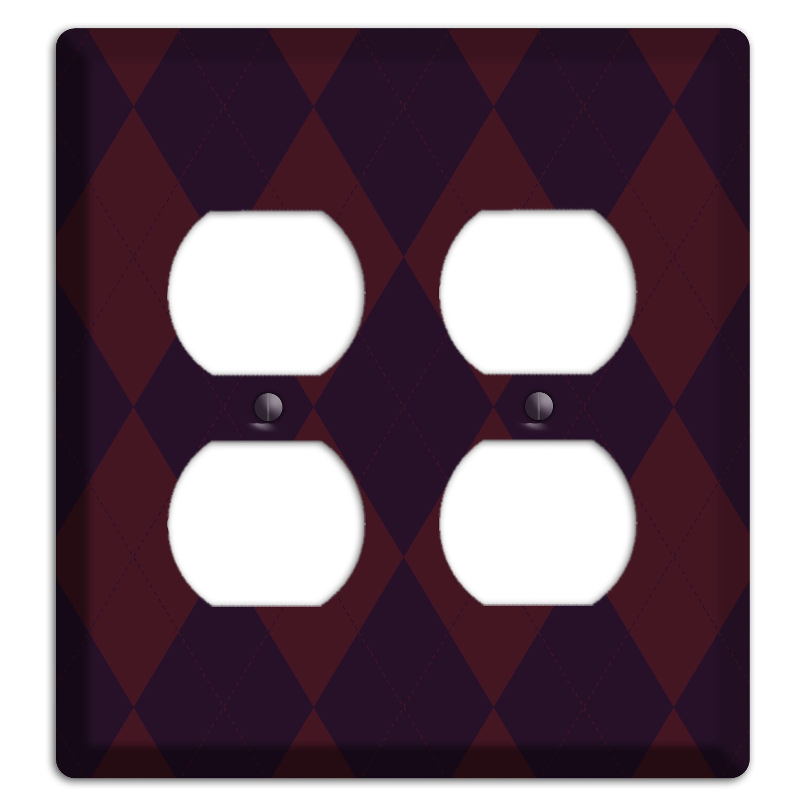 Burgundy Argyle 2 Duplex Wallplate