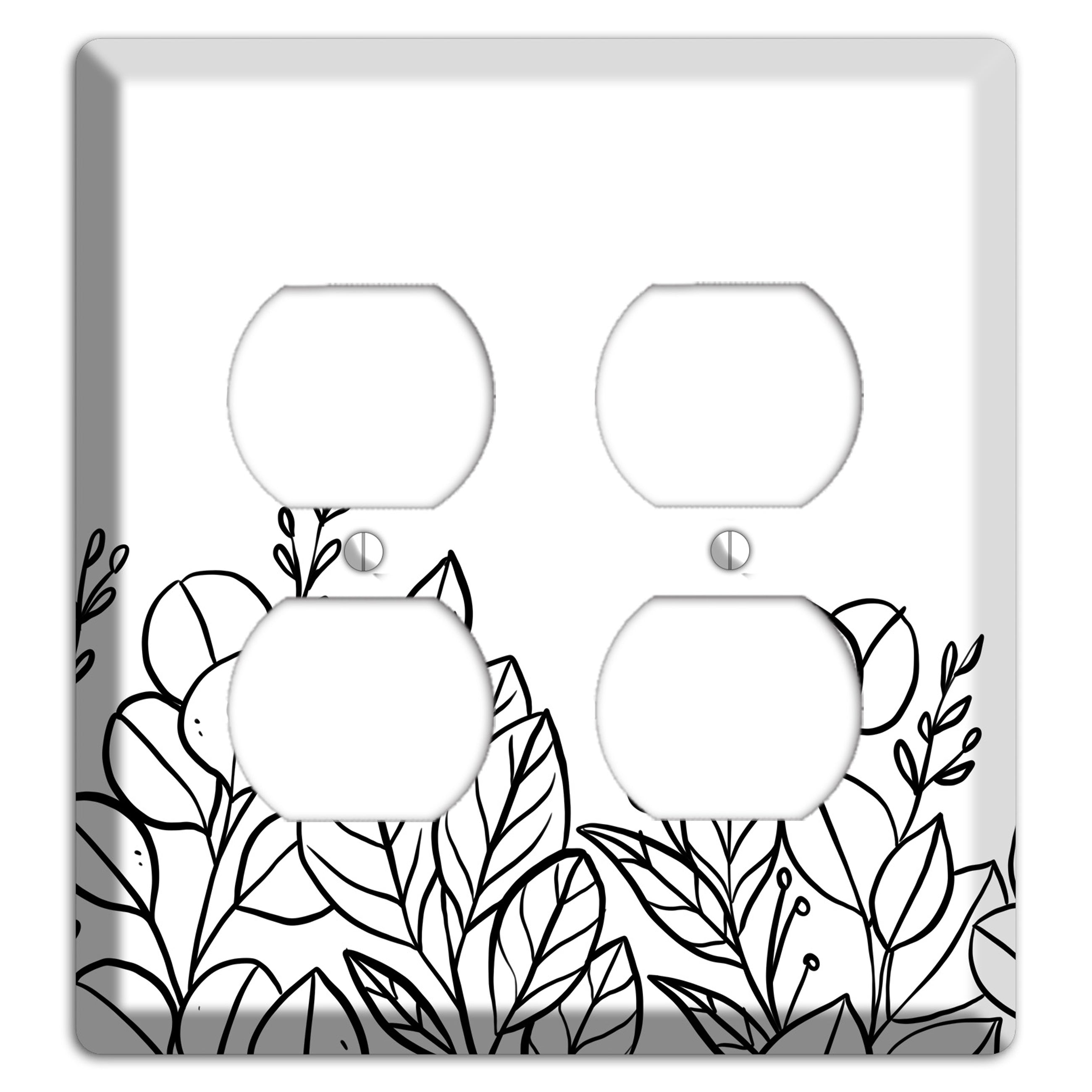 Hand-Drawn Floral 15 2 Duplex Wallplate