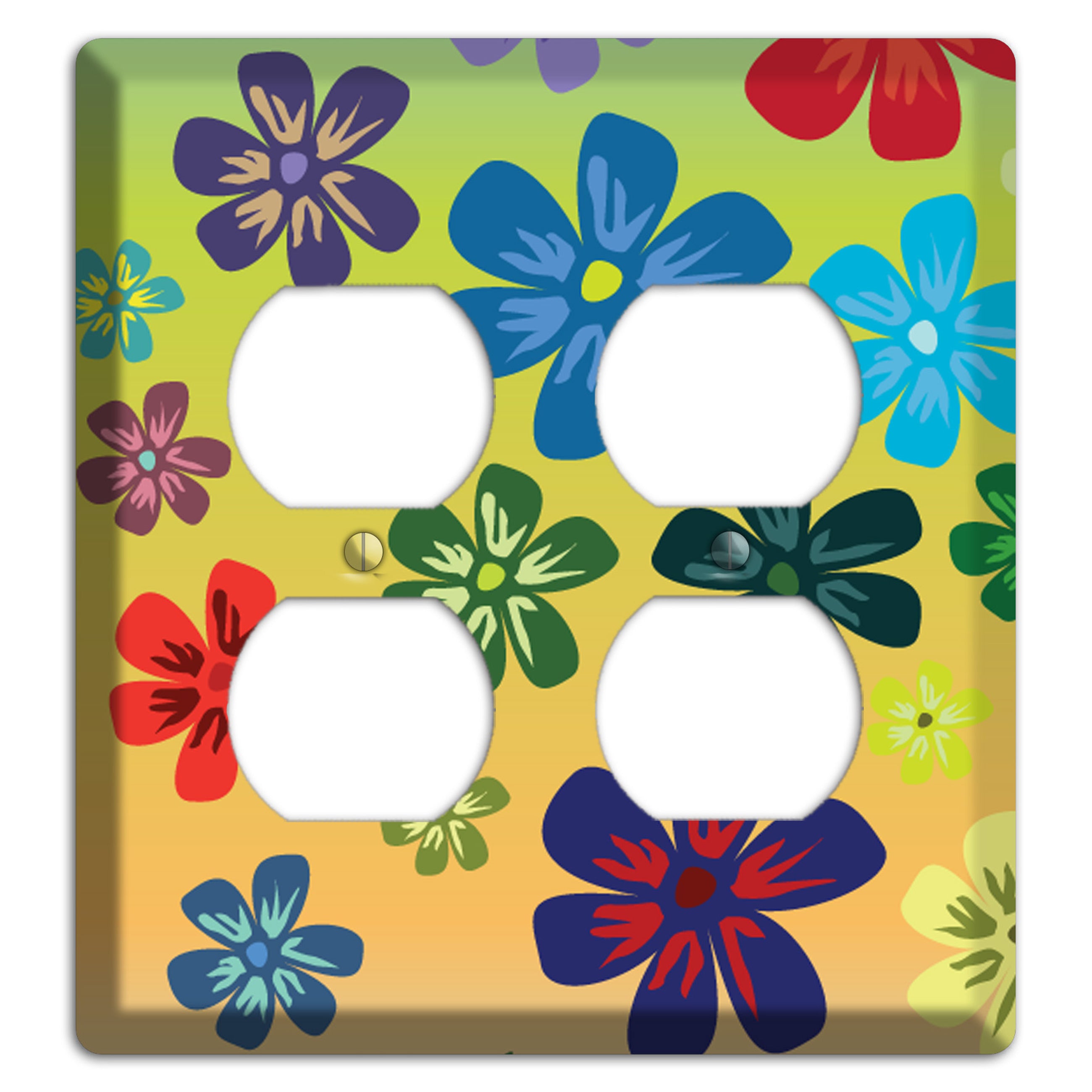 Black Flowers 2 Duplex Wallplate