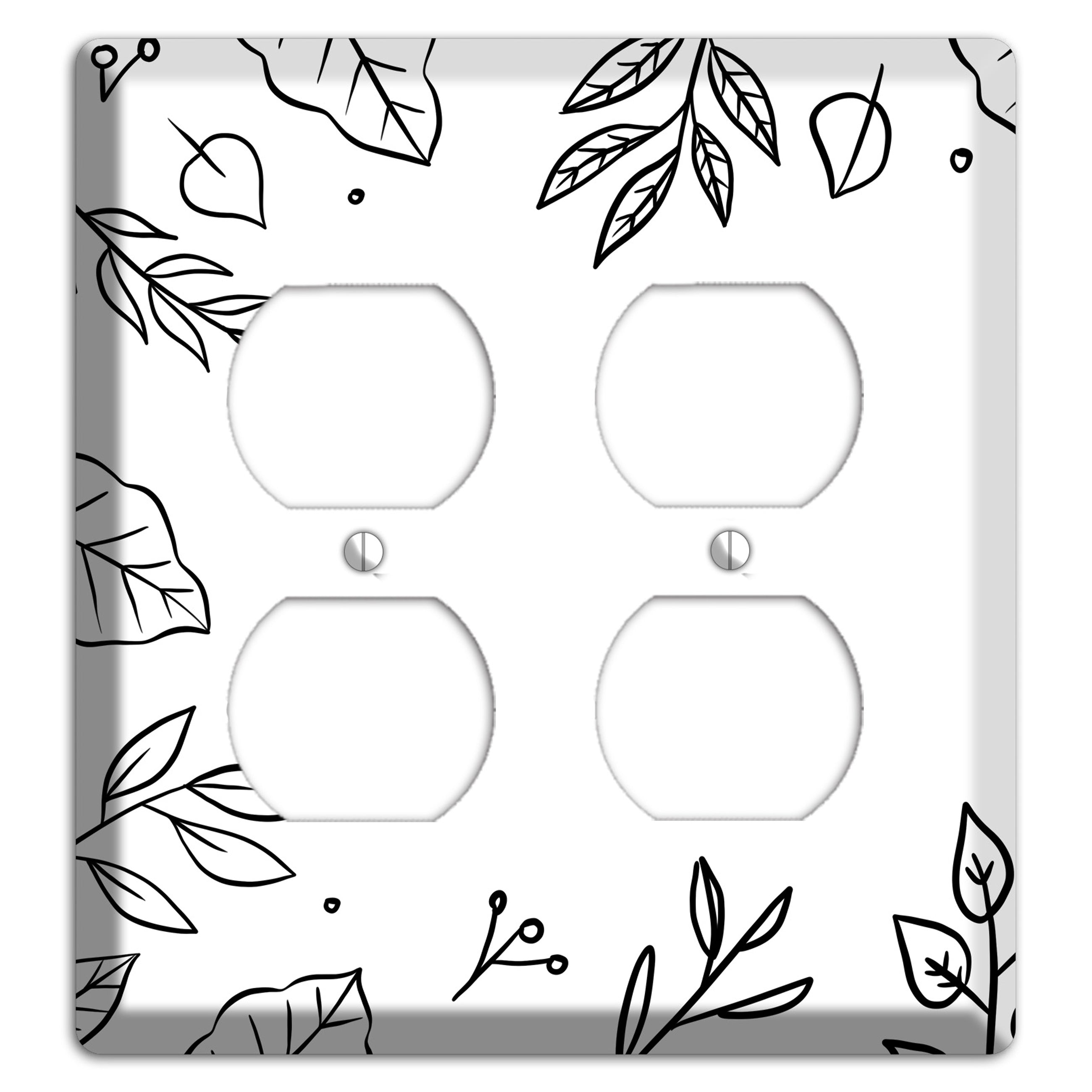 Hand-Drawn Floral 33 2 Duplex Wallplate