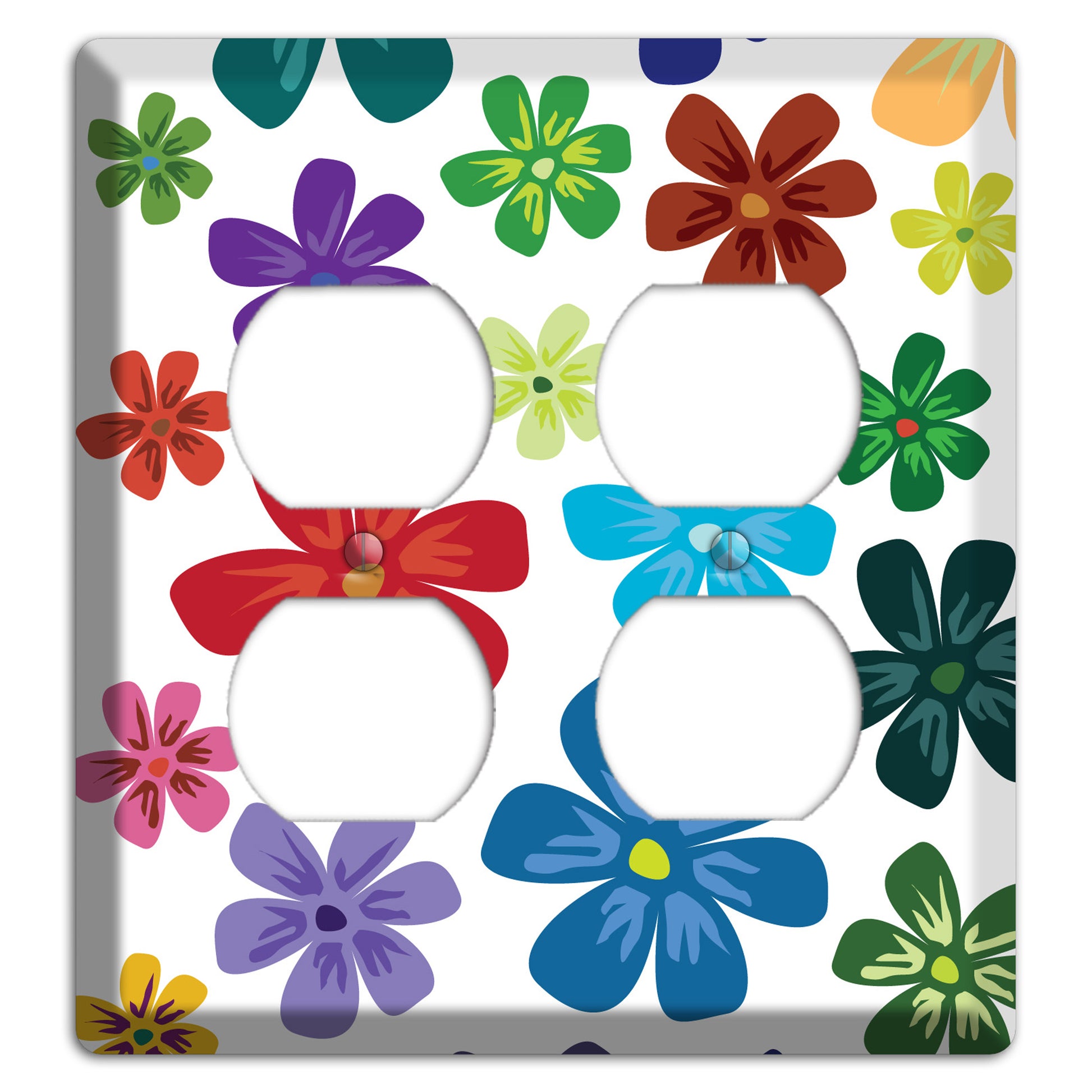 White Flowers 2 Duplex Wallplate