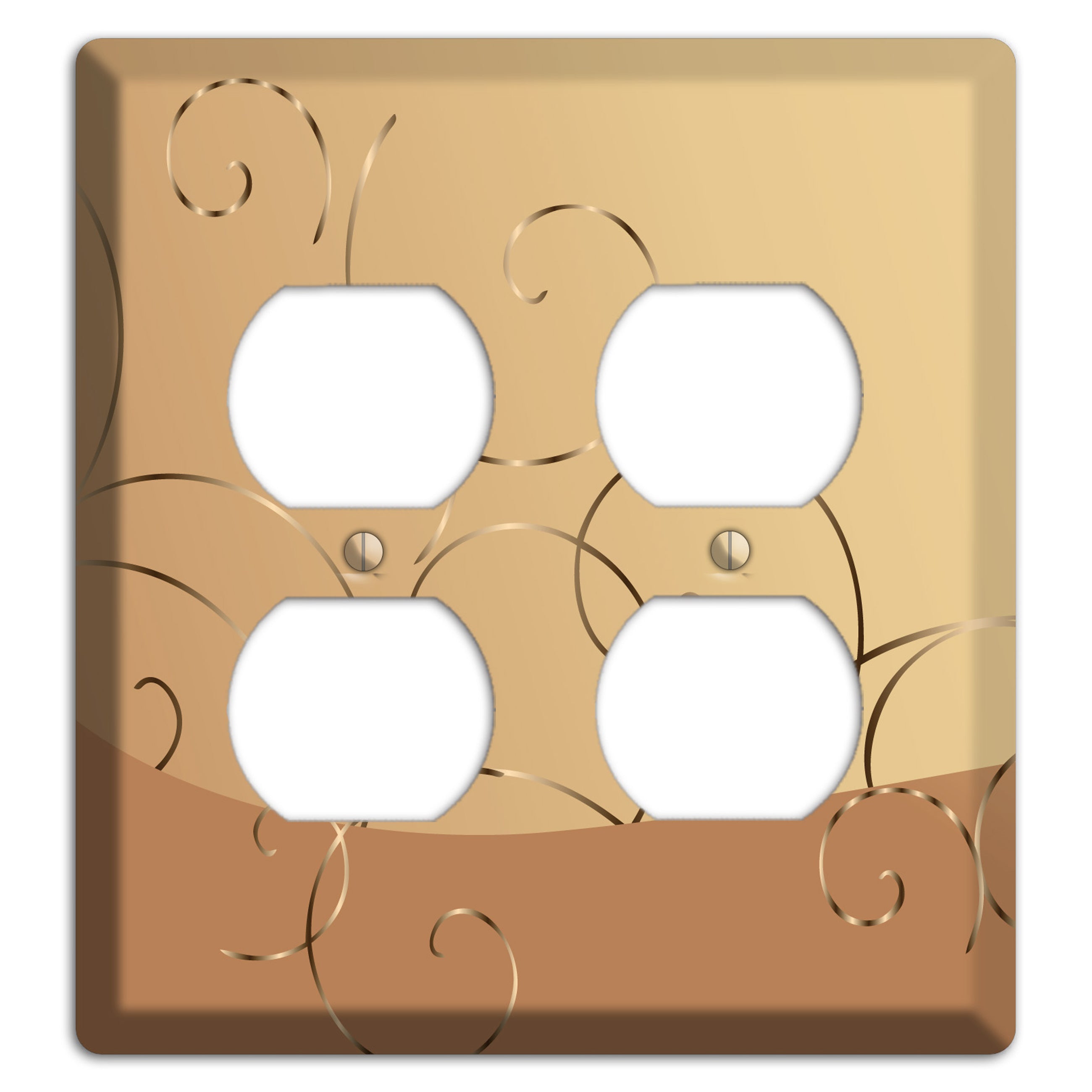 Light Brown and Beige Swirl 2 Duplex Wallplate