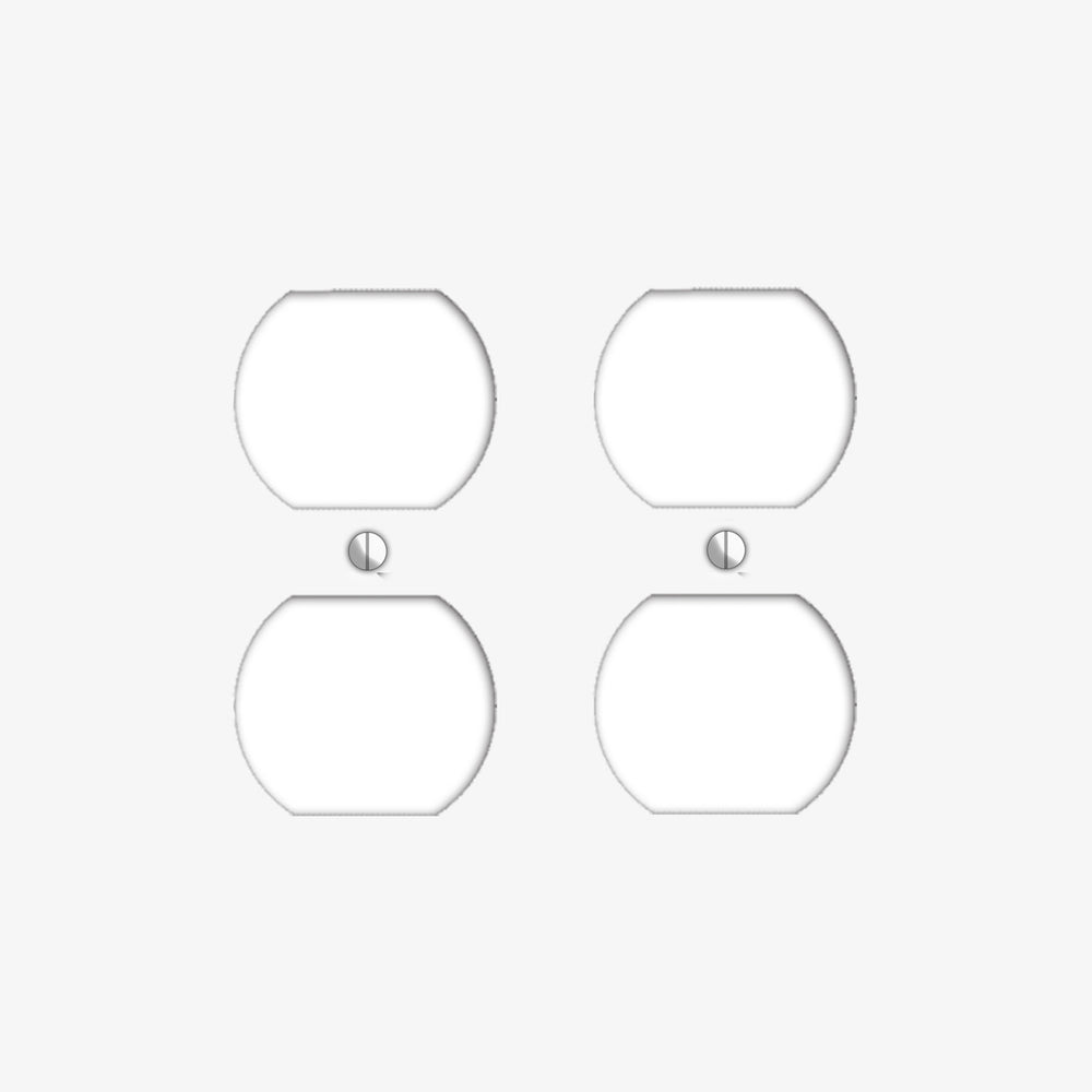 Oversized Discontinued White Metal 2 Duplex Wallplate