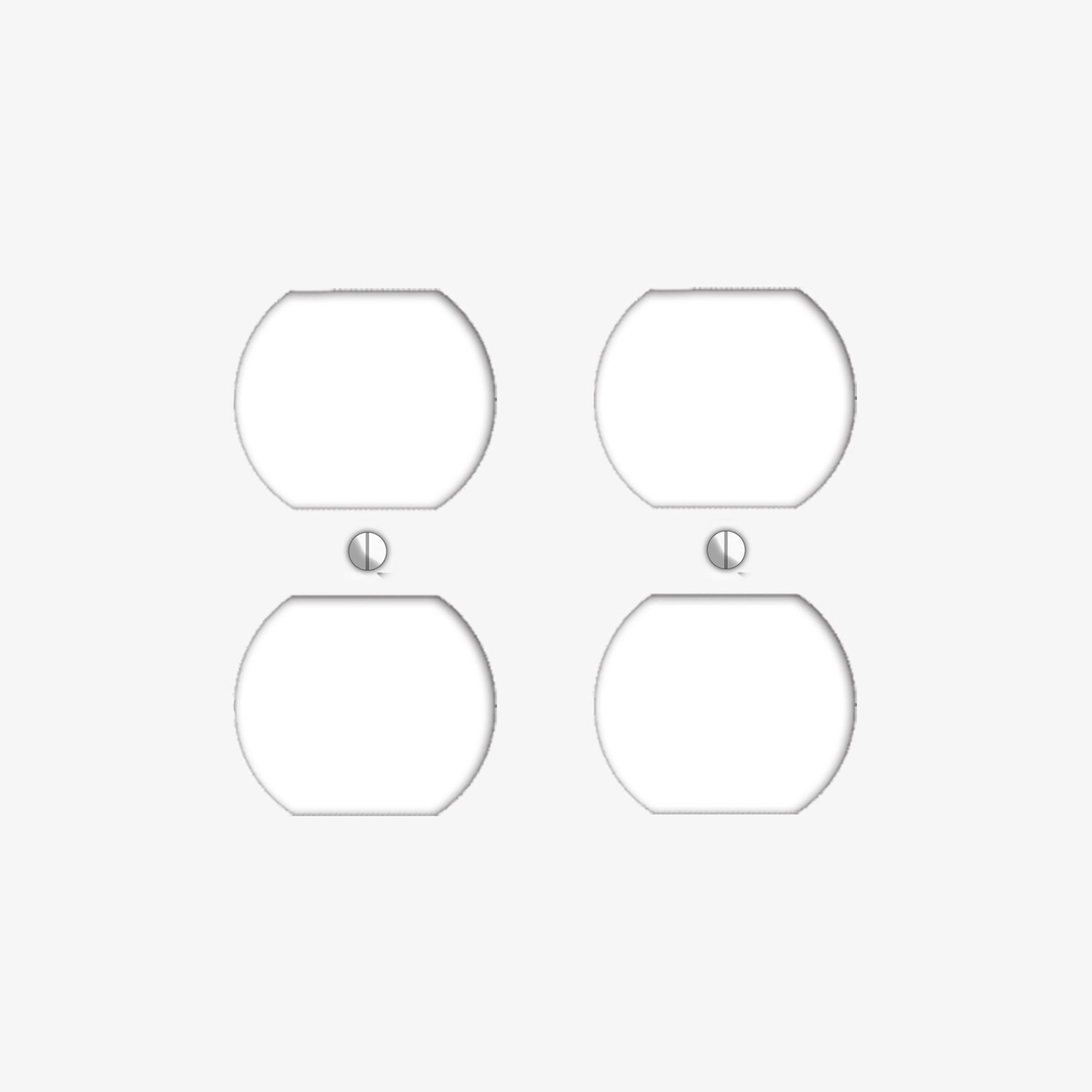 Oversized Discontinued White Metal 2 Duplex Wallplate