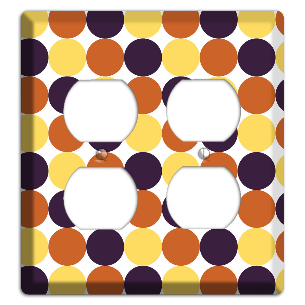 Yellow Umber Black Dots 2 Duplex Wallplate