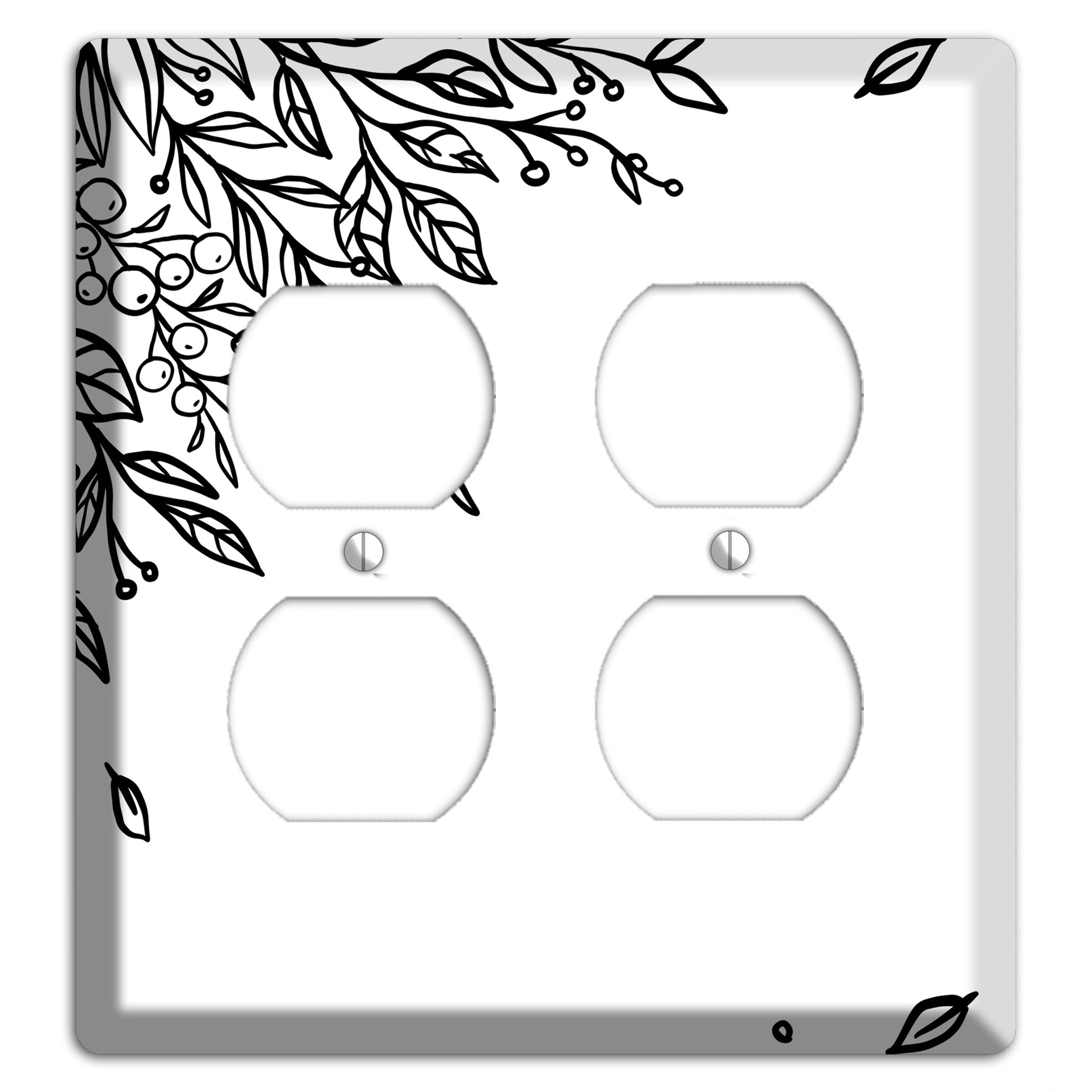 Hand-Drawn Floral 4 2 Duplex Wallplate