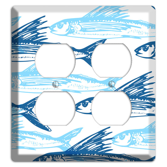 Multi-Blue Fish 2 Duplex Wallplate