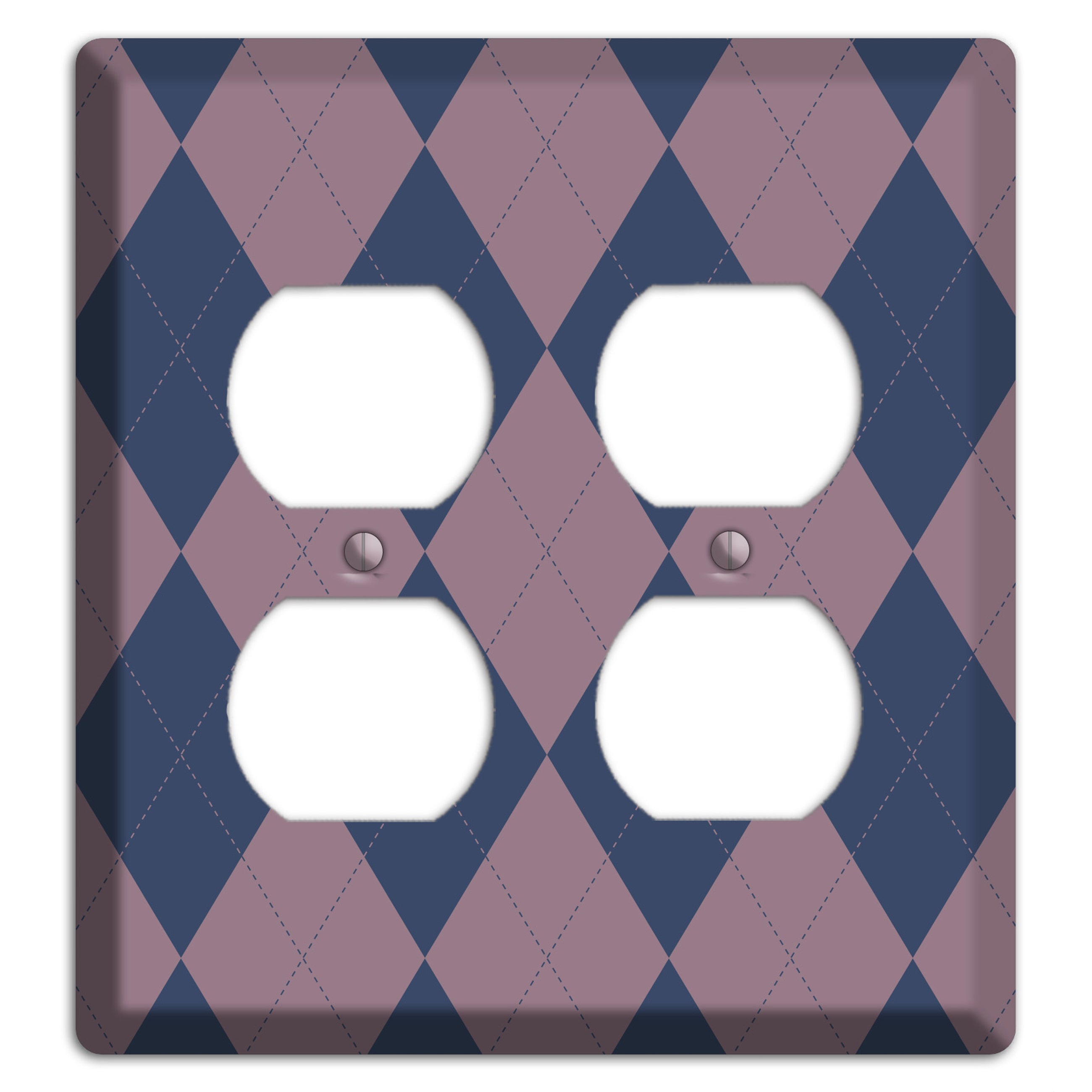 Purple Argyle 2 Duplex Wallplate