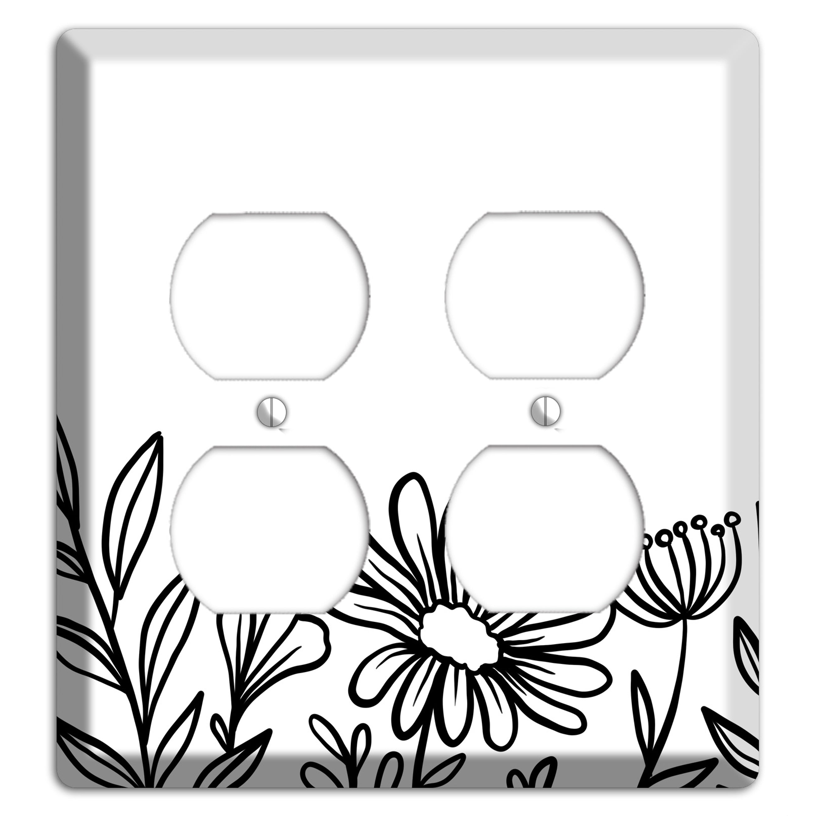 Hand-Drawn Floral 10 2 Duplex Wallplate