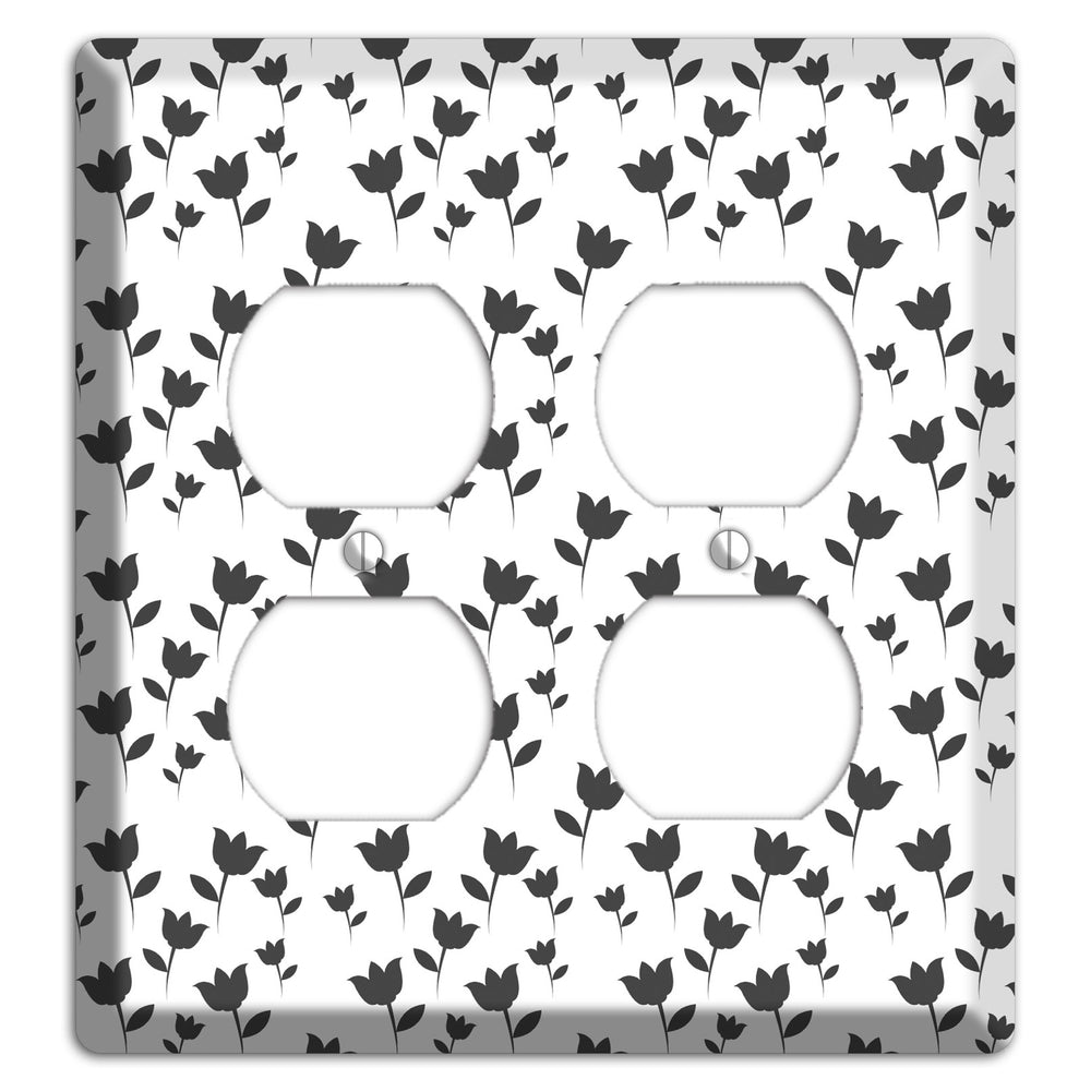 Black and White Tulips 2 Duplex Wallplate