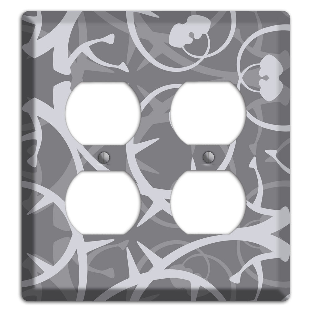Grey Abstract Swirl 2 Duplex Wallplate
