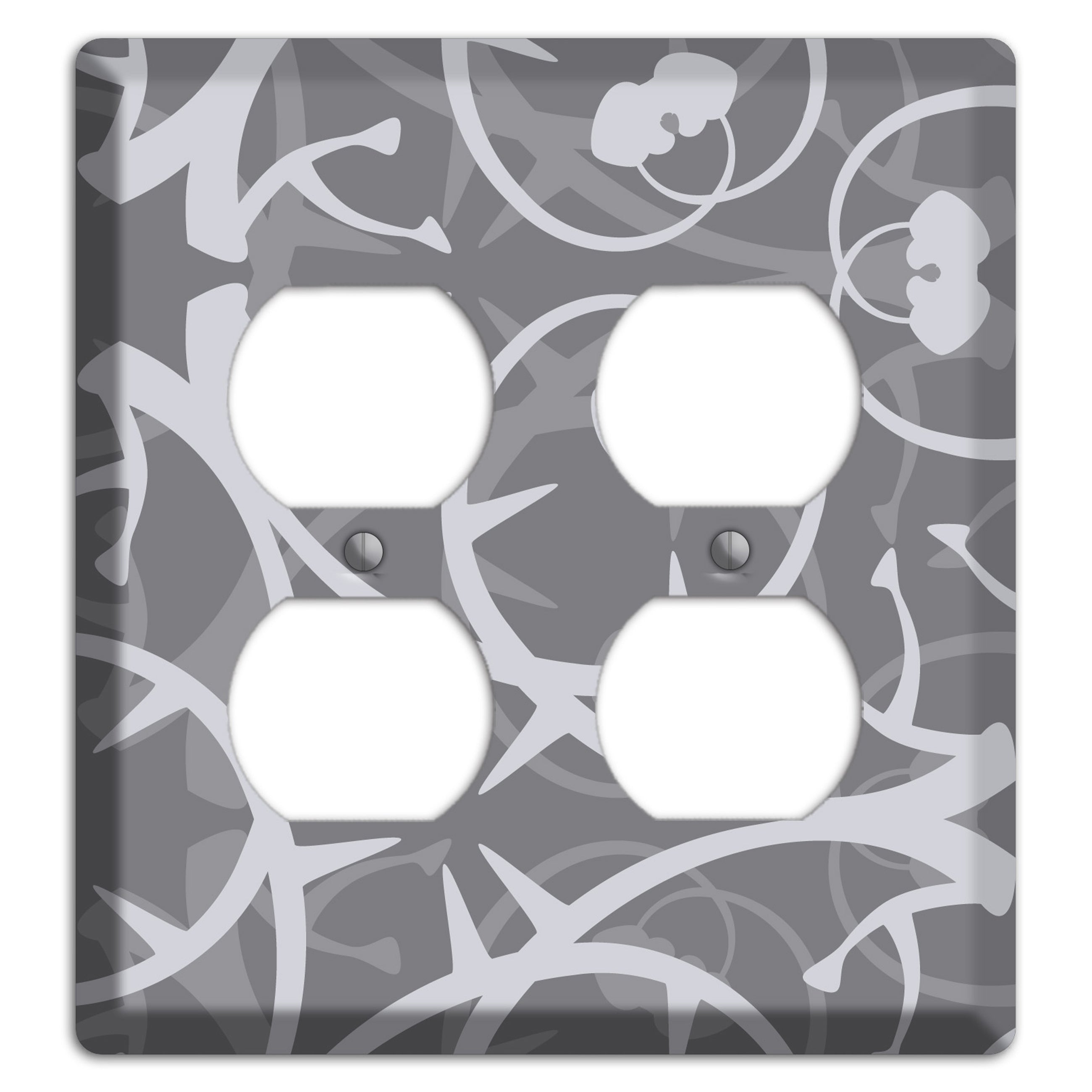 Grey Abstract Swirl 2 Duplex Wallplate