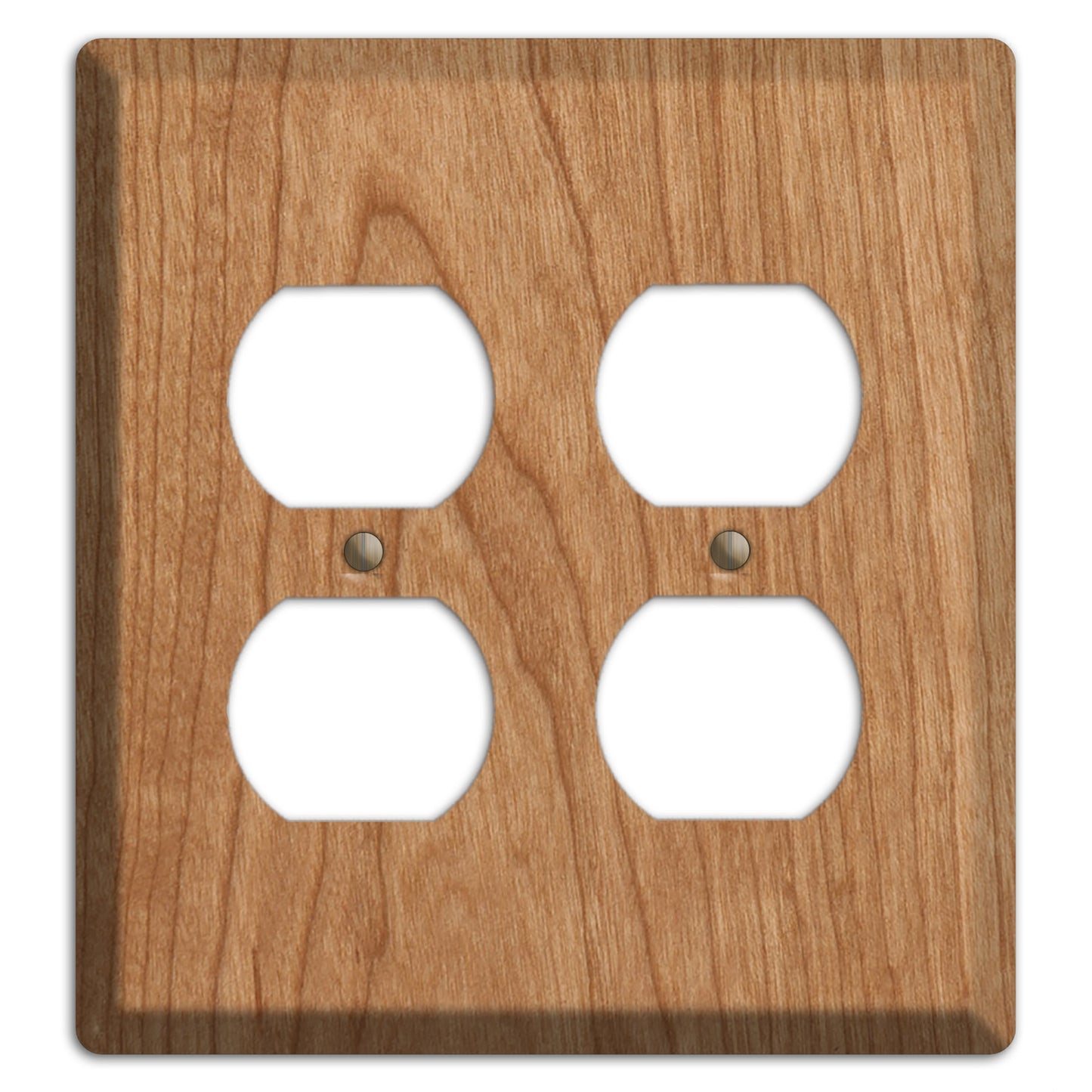 Unfinished Cherry Wood 2 Duplex Outlet Cover Plate