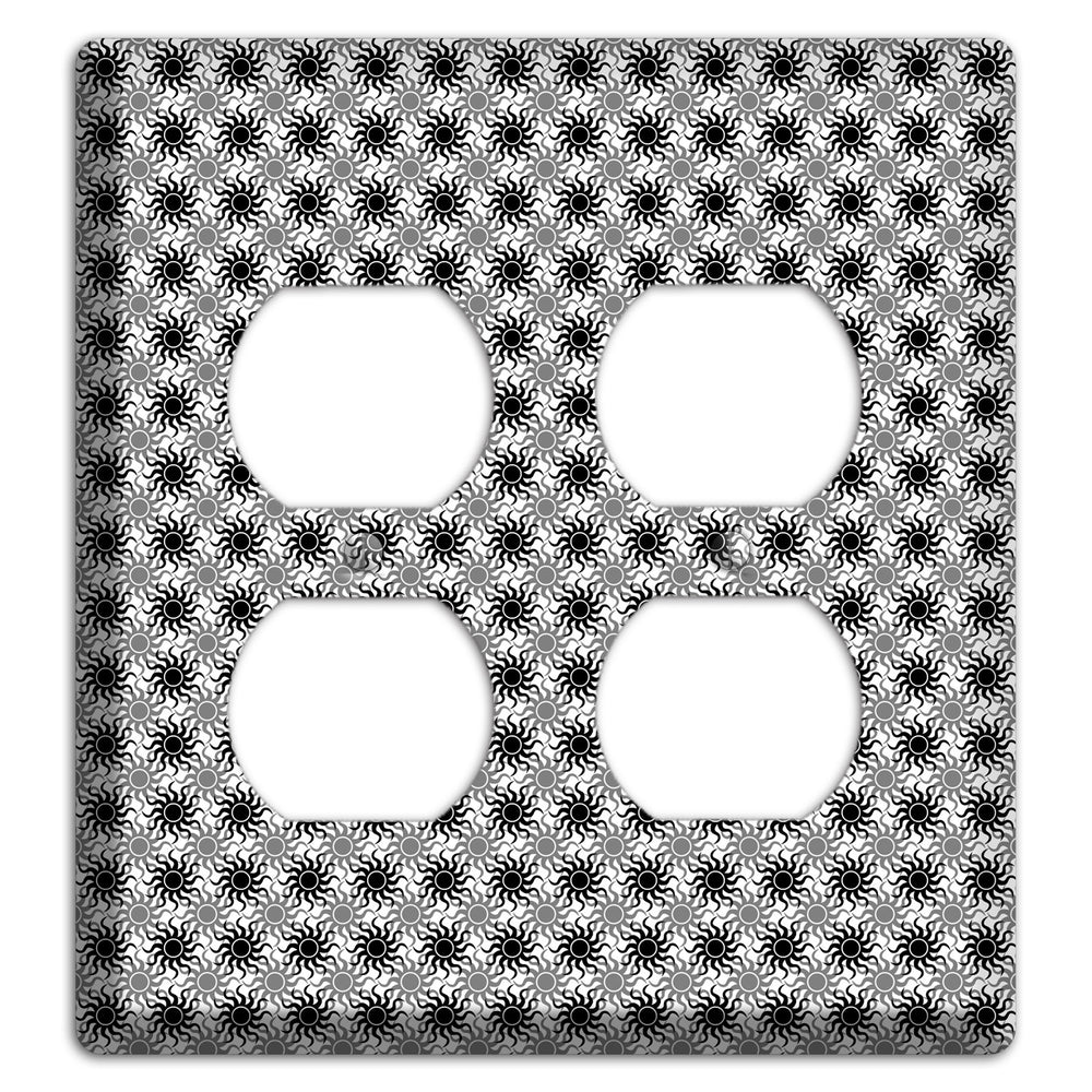 Black and Grey Sun Contour 2 Duplex Wallplate